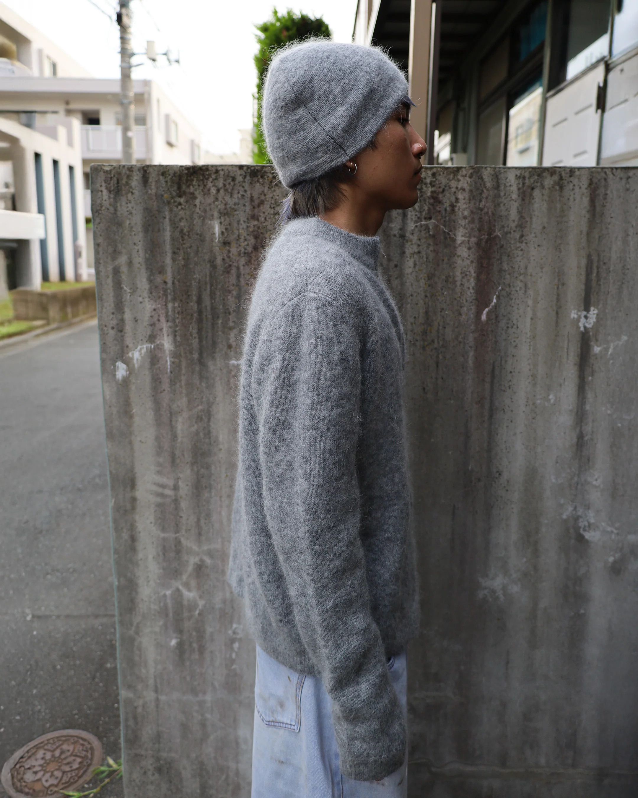 Gray Mohair Knit Sweater - Image 8
