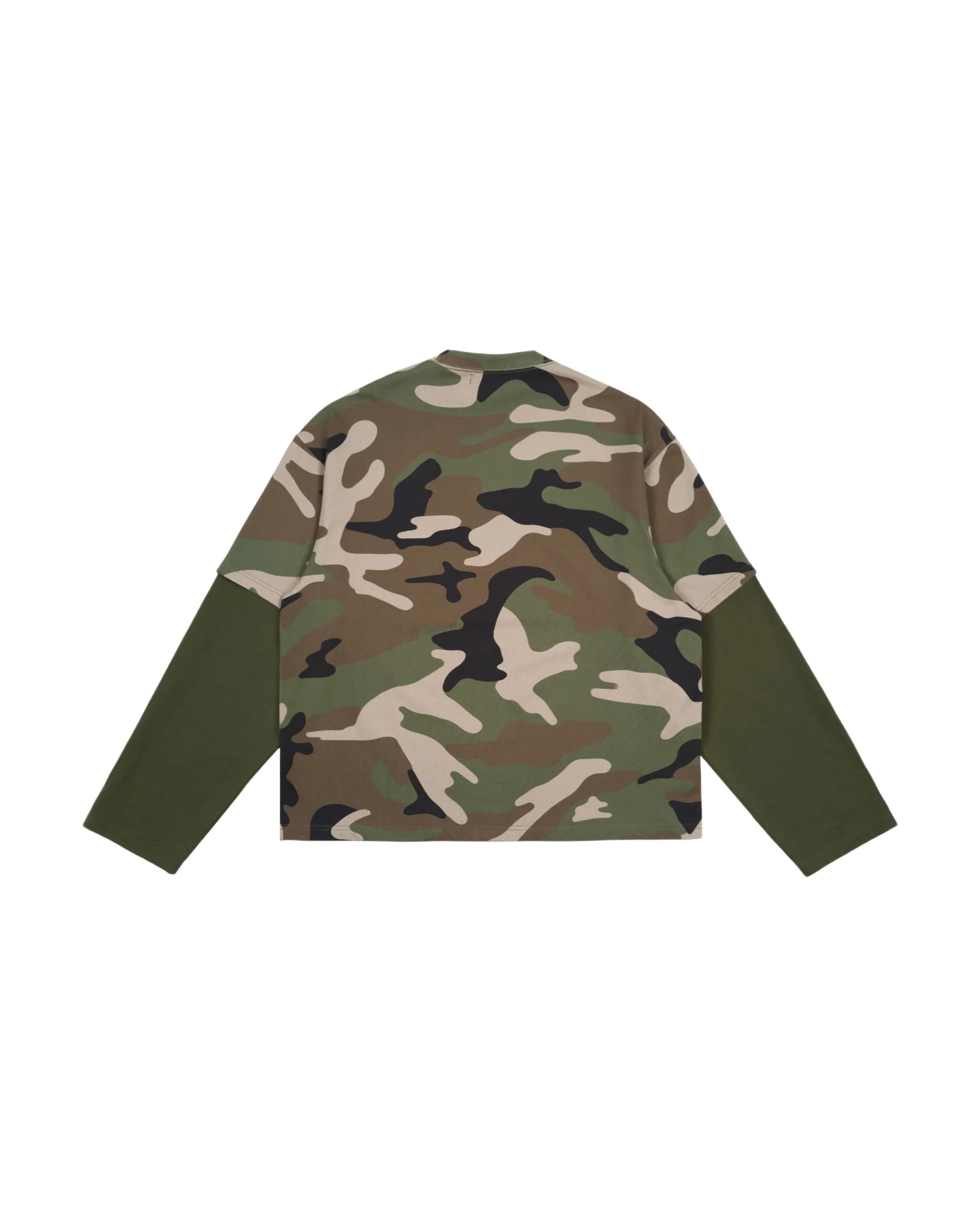 GREEN CAMO FAUX LAYERED LONG SLEEVE T-SHIRT - Image 10