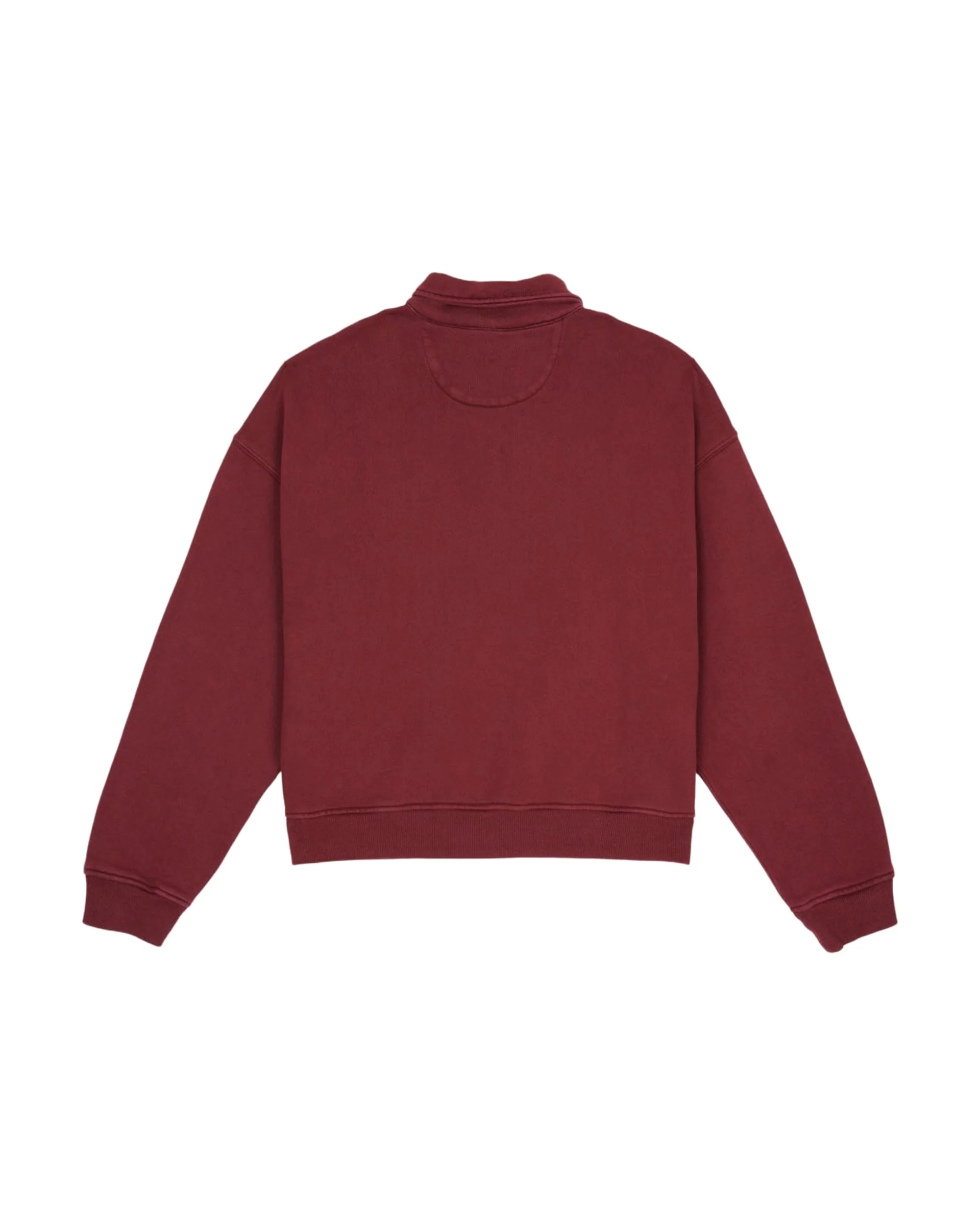 Half Zip Collared Sweatshirt - Wine - Image 2