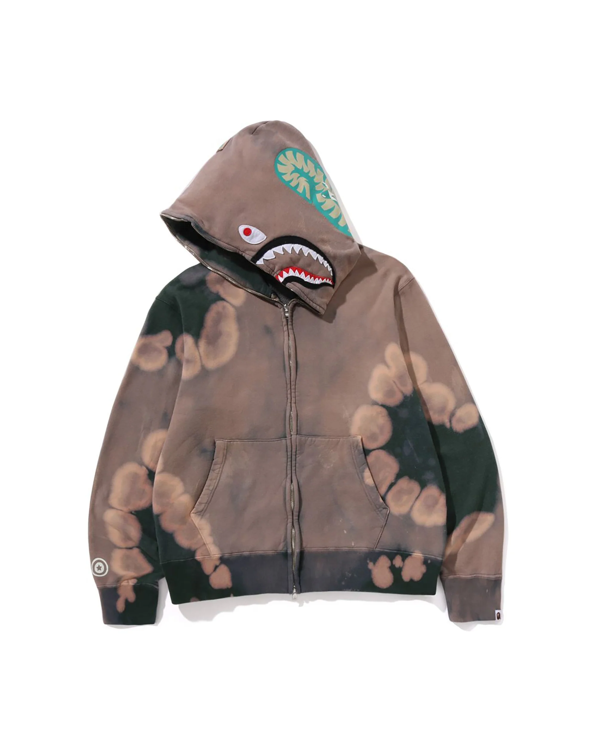 HAND DYE SHARK FULL ZIP HOODIE MENS - Image 8