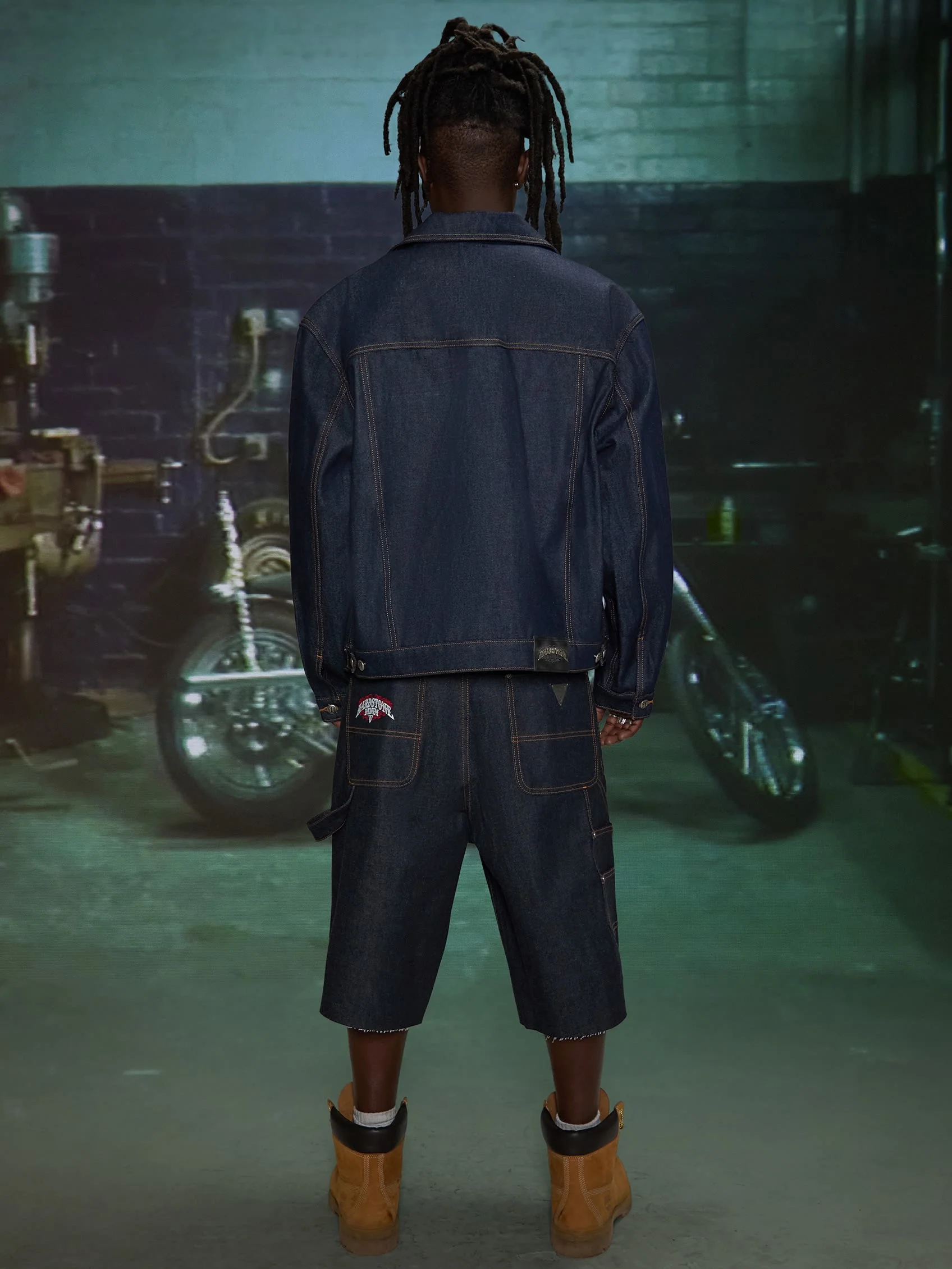HARDSTONE Raw Denim Carpenter Shorts - Image 10
