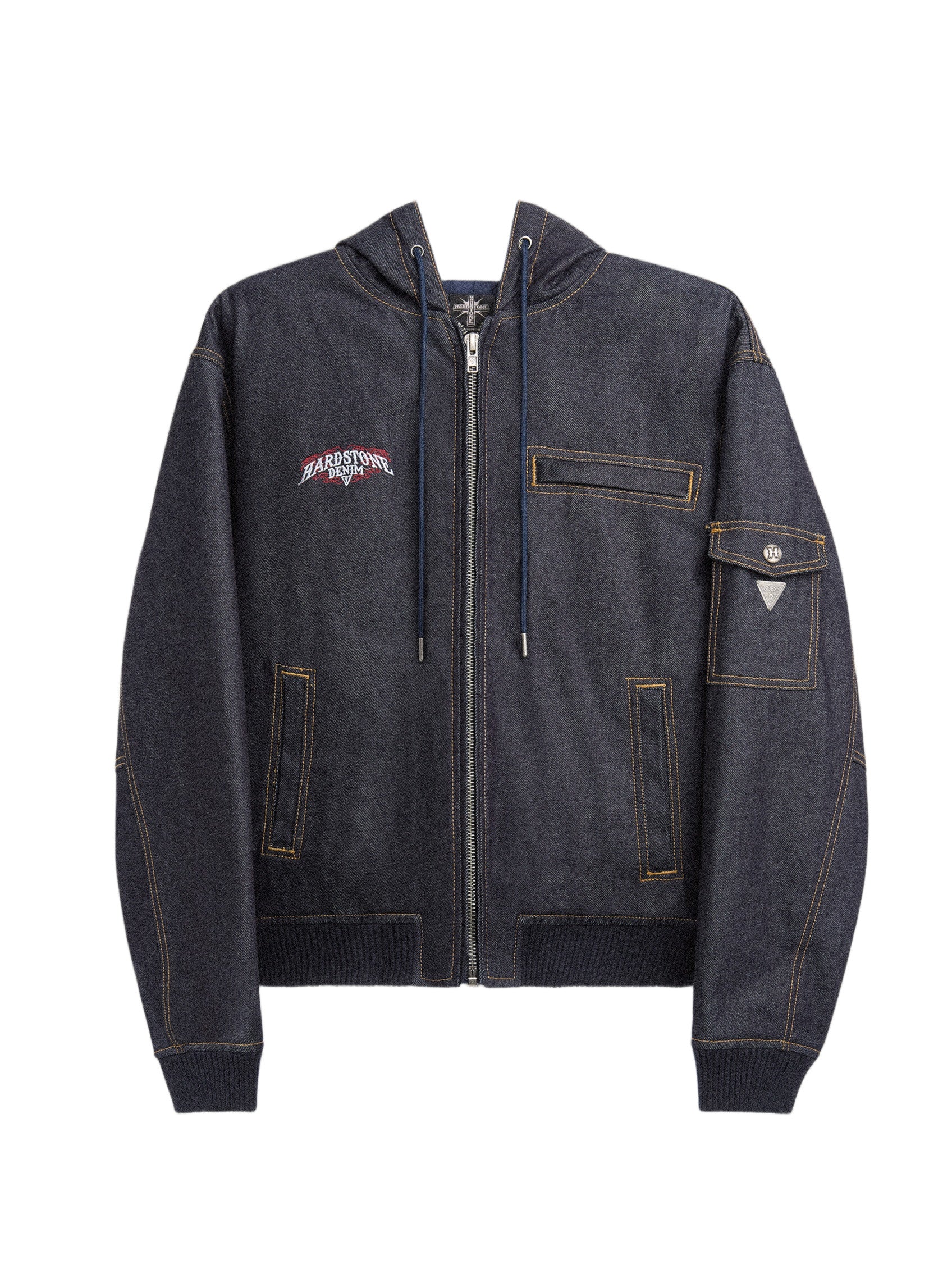 HARDSTONE Raw Denim Hooded Jacket - Image 12