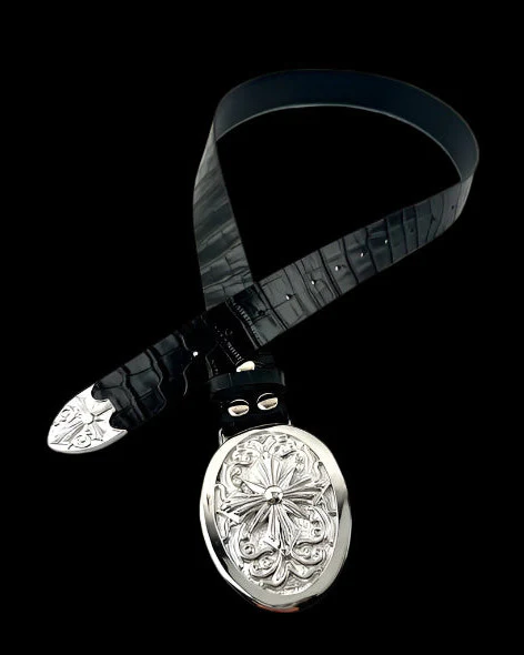 "Heaven's Seal" Crocodile Leather Belt - Image 3