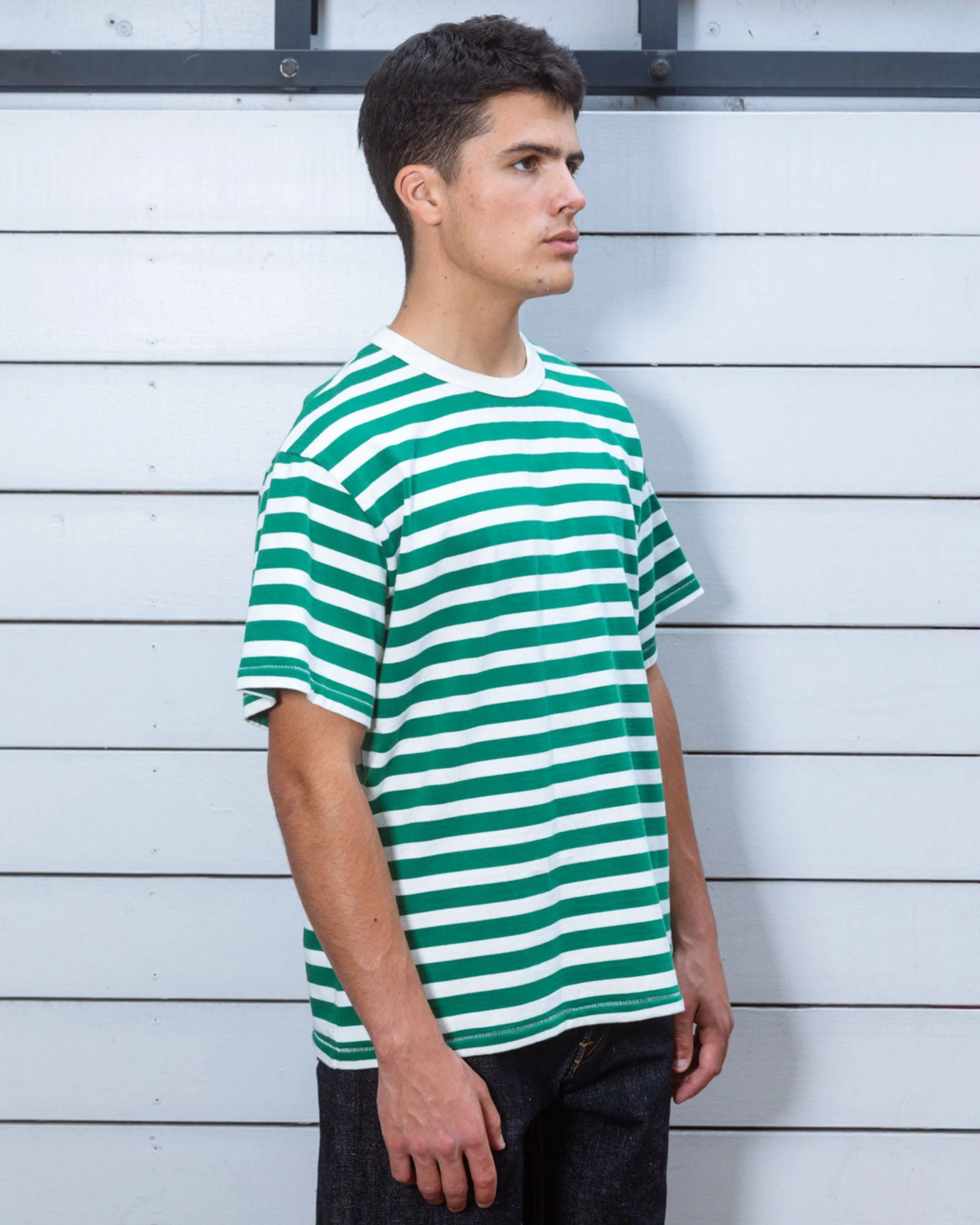 Heavyweight Stripe T-Shirt - Green - Image 5