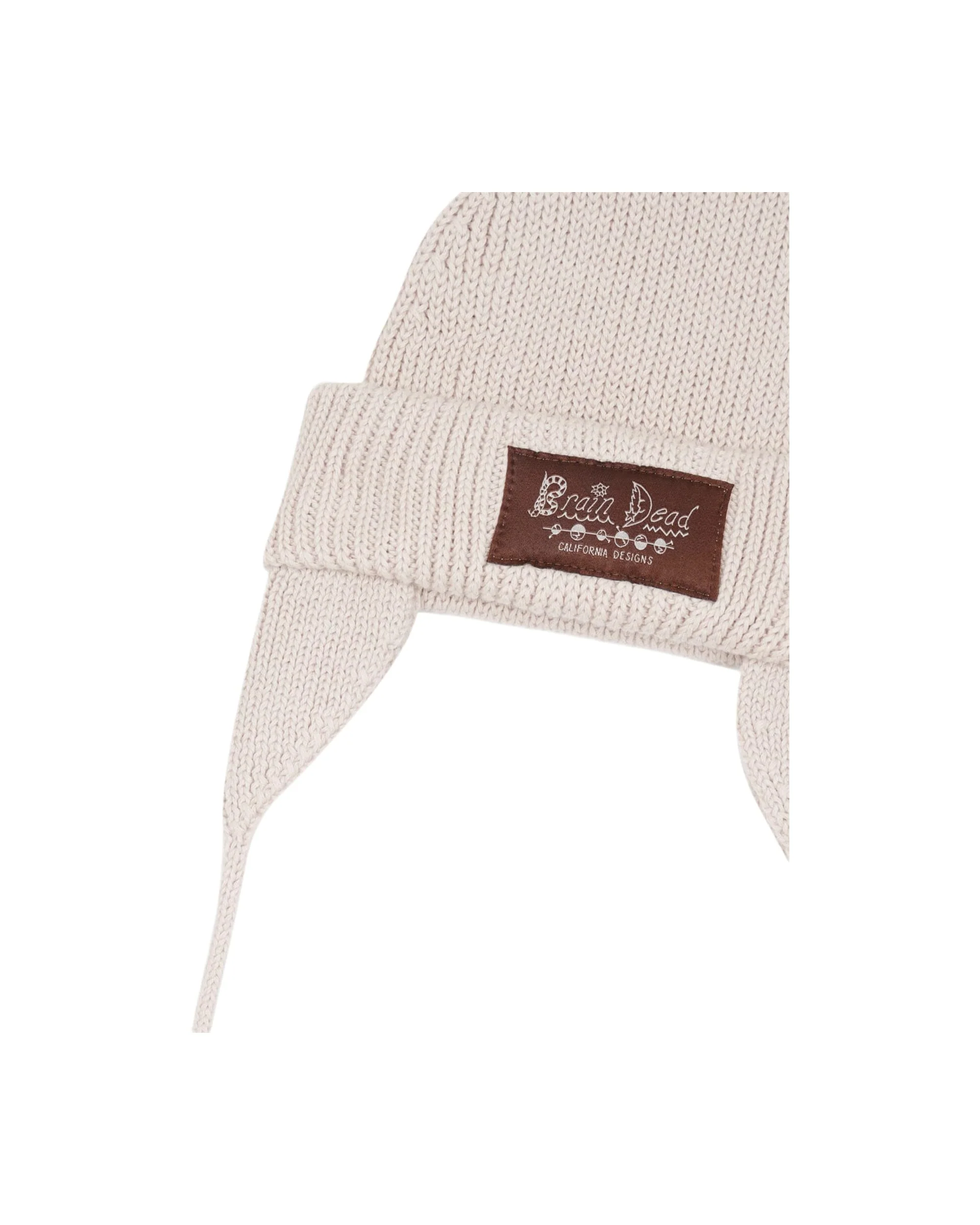 Knitted Ear Flap Beanie - Natural - Image 6