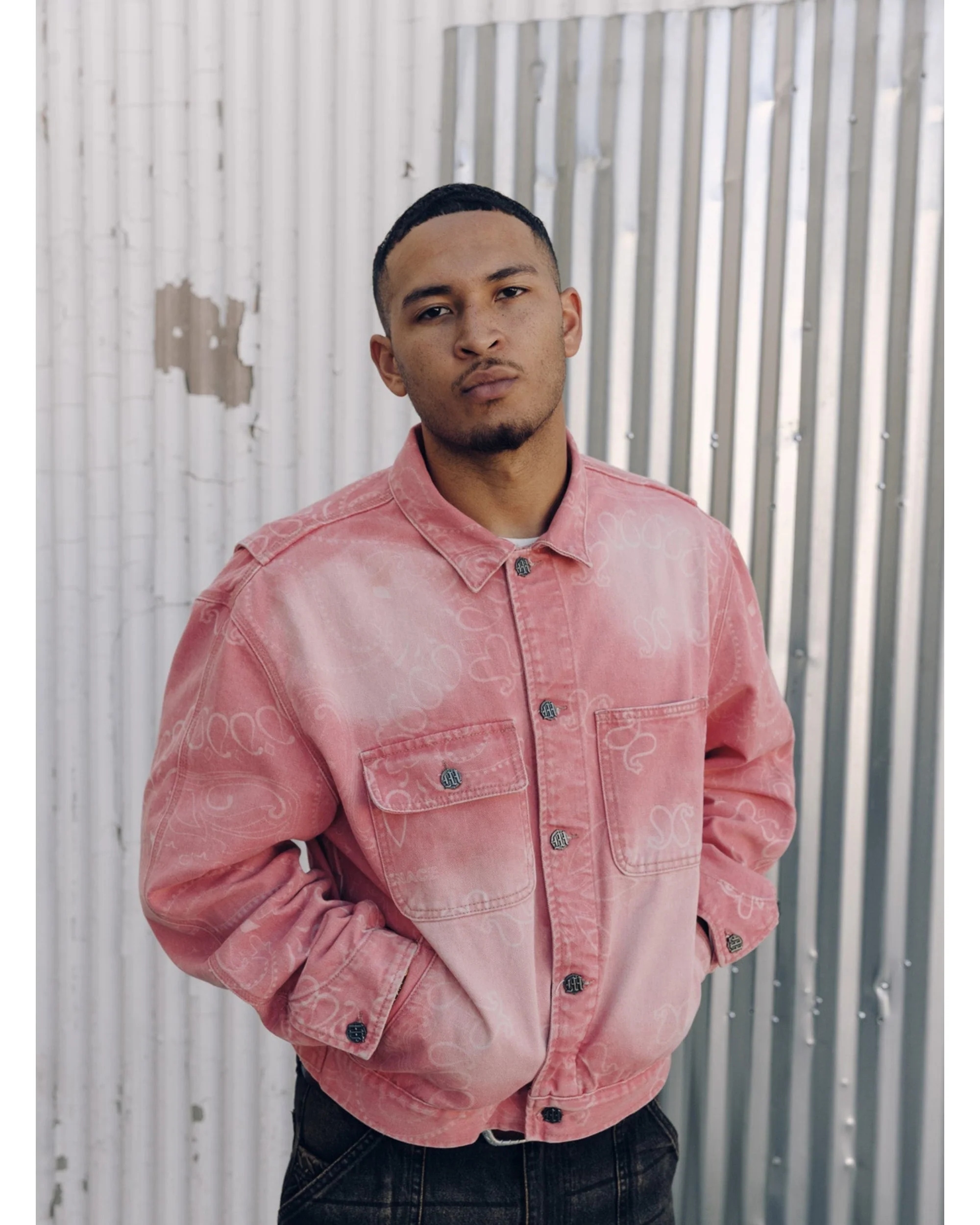 LASER ENGRAVED PAISLEY DENIM JACKET - Image 3