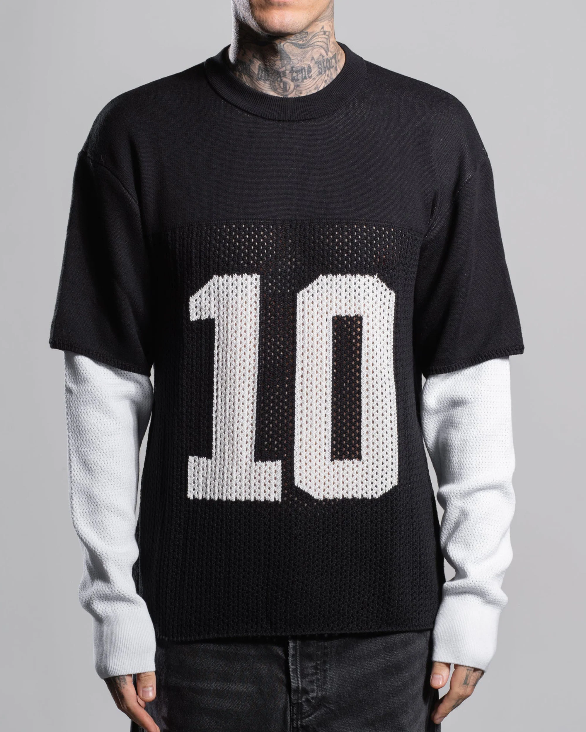 LAYERED KNIT MESH JERSEY - Image 2
