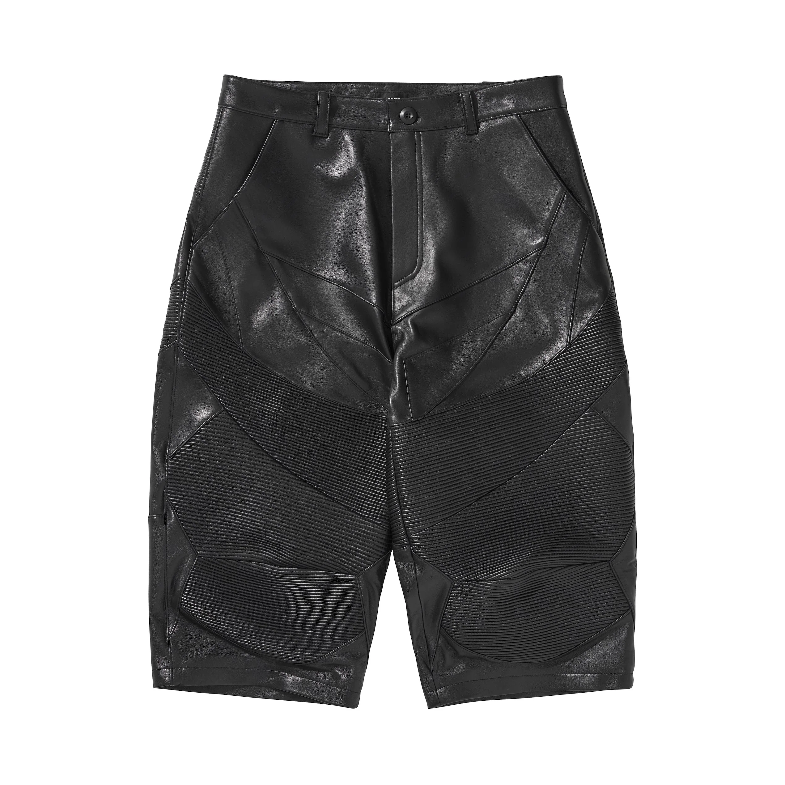 LEATHER BIKER HALF PANTS / BLACK - Image 15