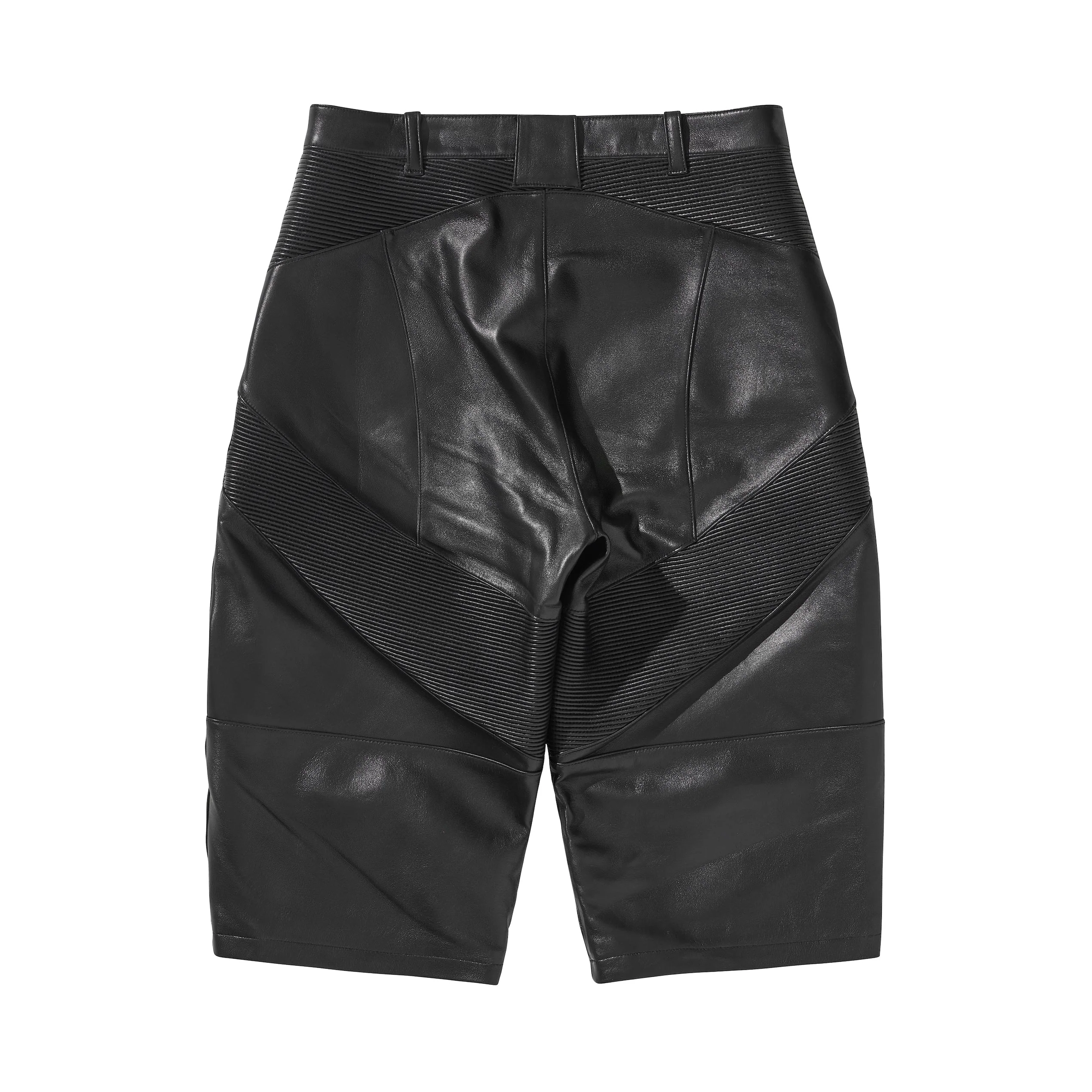 LEATHER BIKER HALF PANTS / BLACK - Image 16