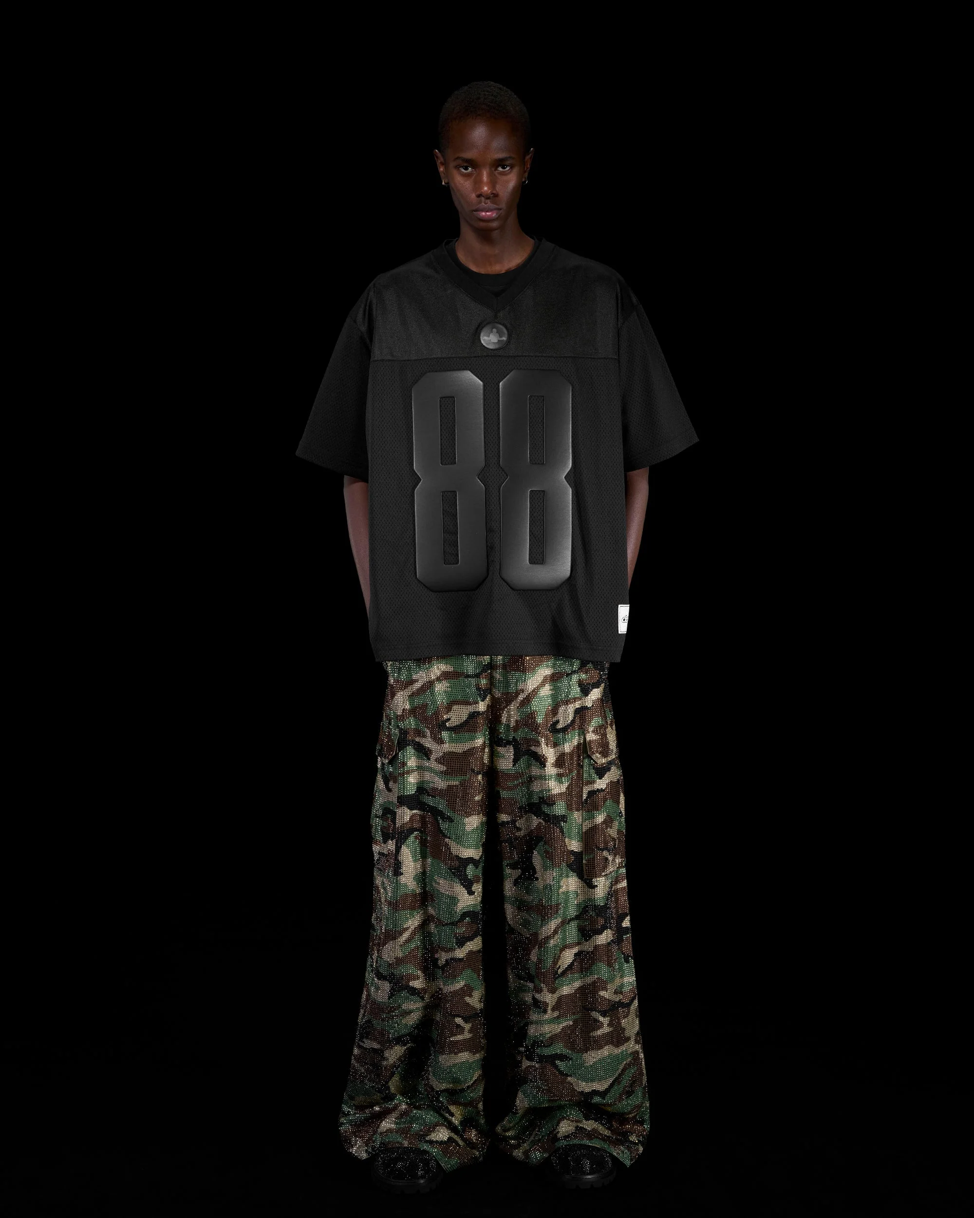 LEATHER FOOTBALL JERSEY - BLACK - Image 17