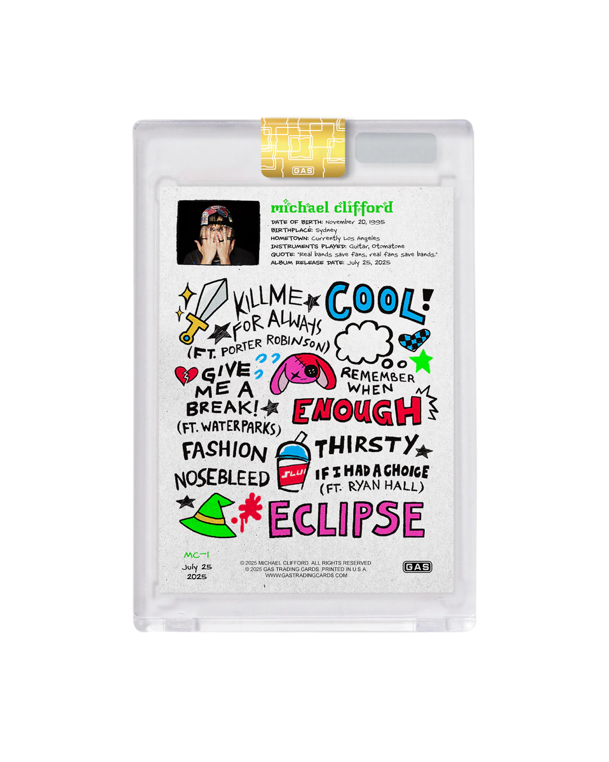 Limited Edition Michael Clifford x GAS Cracked Ice Foil Card - Image 3
