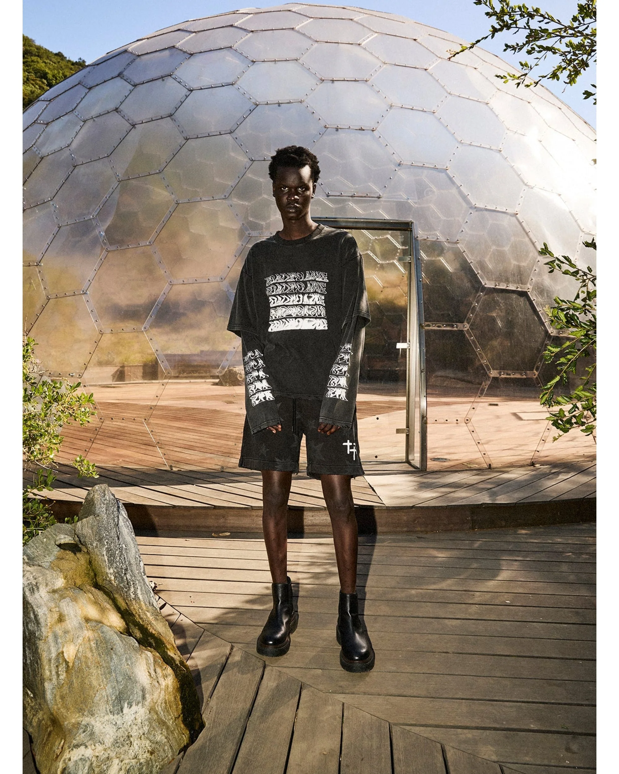 LORIS DOUBLE LAYERED LONG SLEEVE TEE | BLACK SMOKY RTA - Image 5
