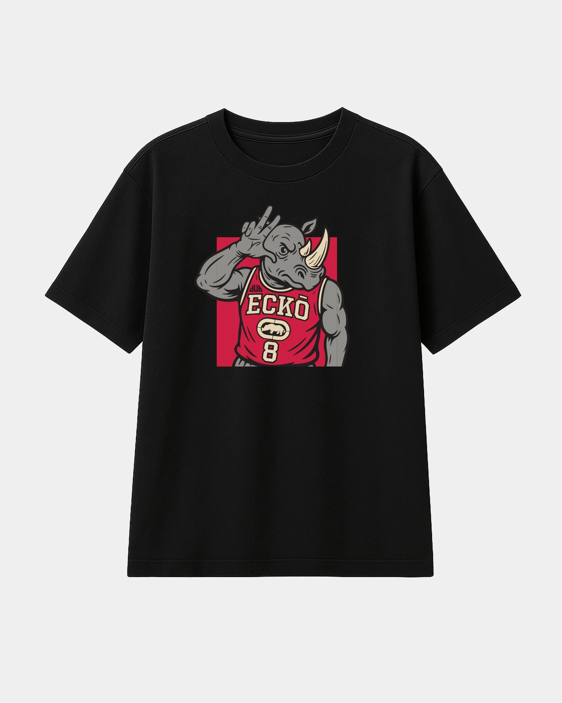 MEN THREE POINT HAND TEE-001 black - Image 3