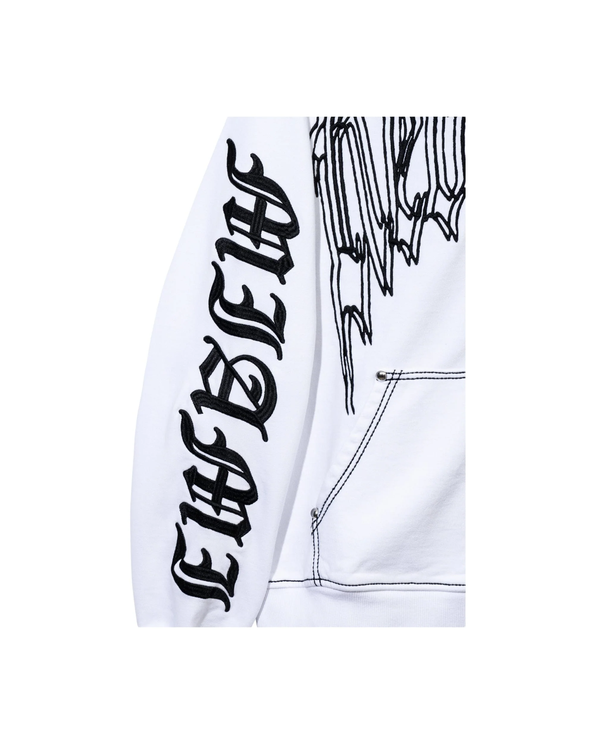 MIAMI HEAT CONTRAST STITCH ZIP WHITE/BLACK - Image 4