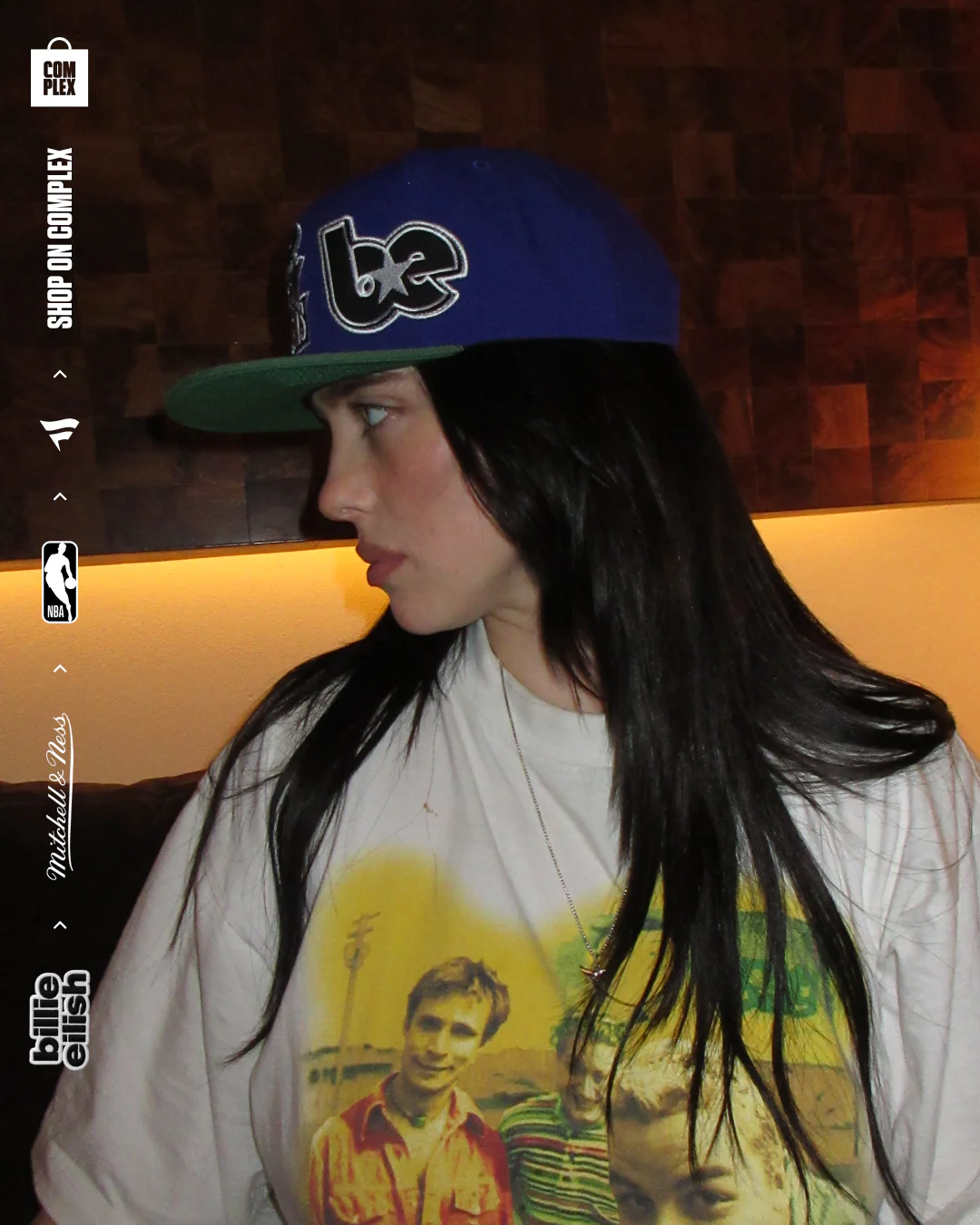 Mitchell & Ness x Billie Eilish Milwaukee Bucks NBA B.E. Patch Snapback - Image 2