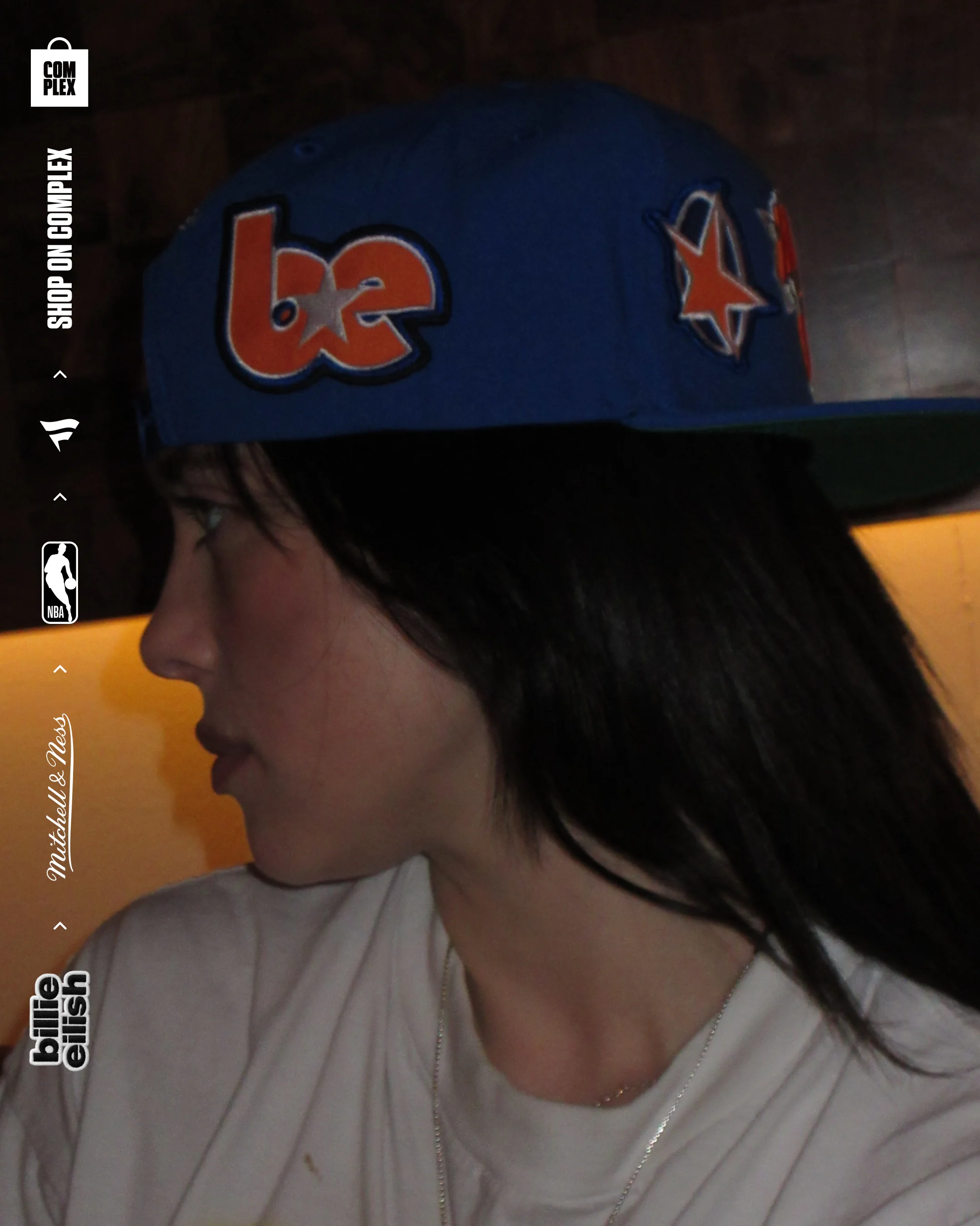 Mitchell & Ness x Billie Eilish New York Knicks NBA B.E. Patch Snapback - Image 3