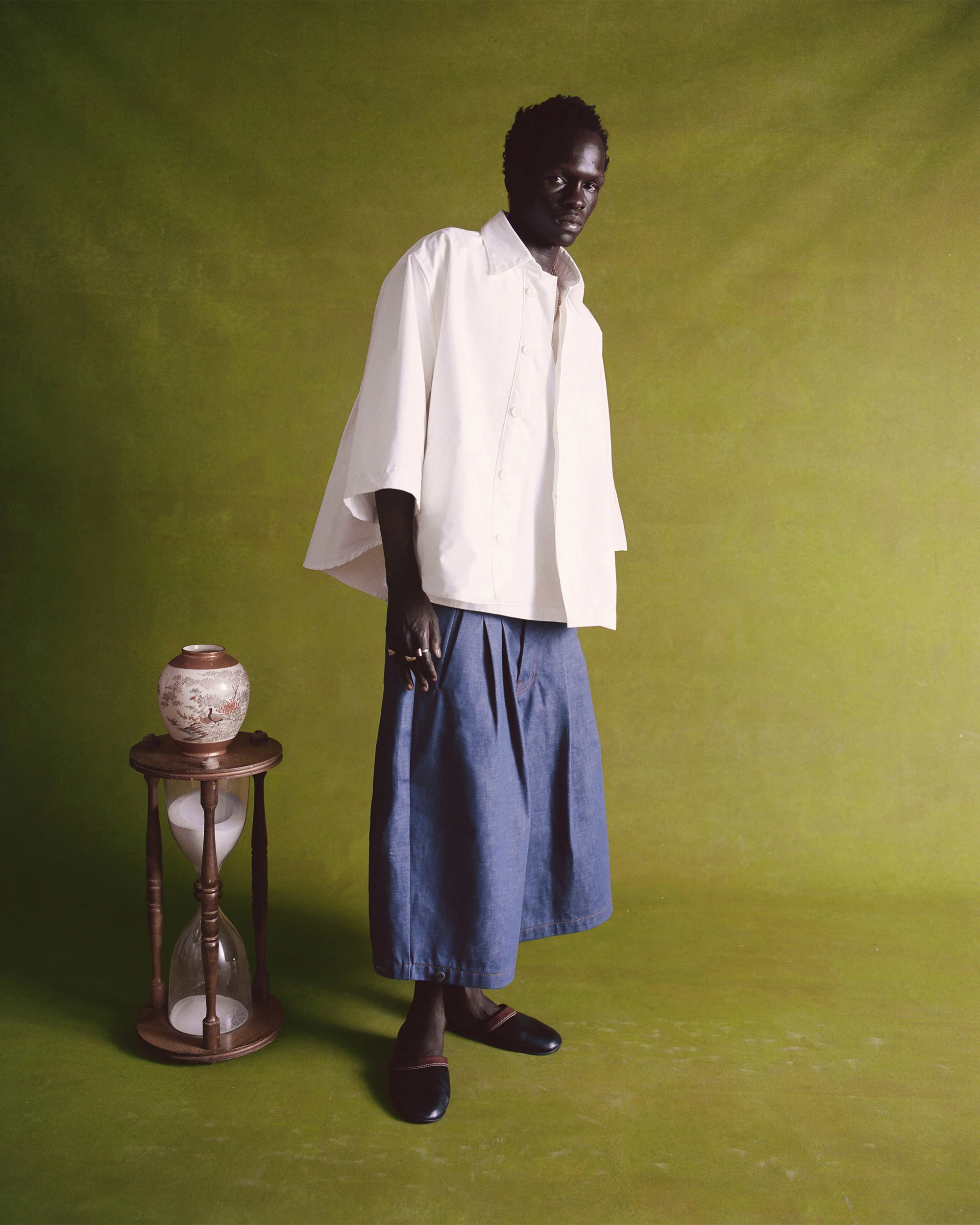 Natural Japanese Poplin 3/4 Button-Up - Image 6