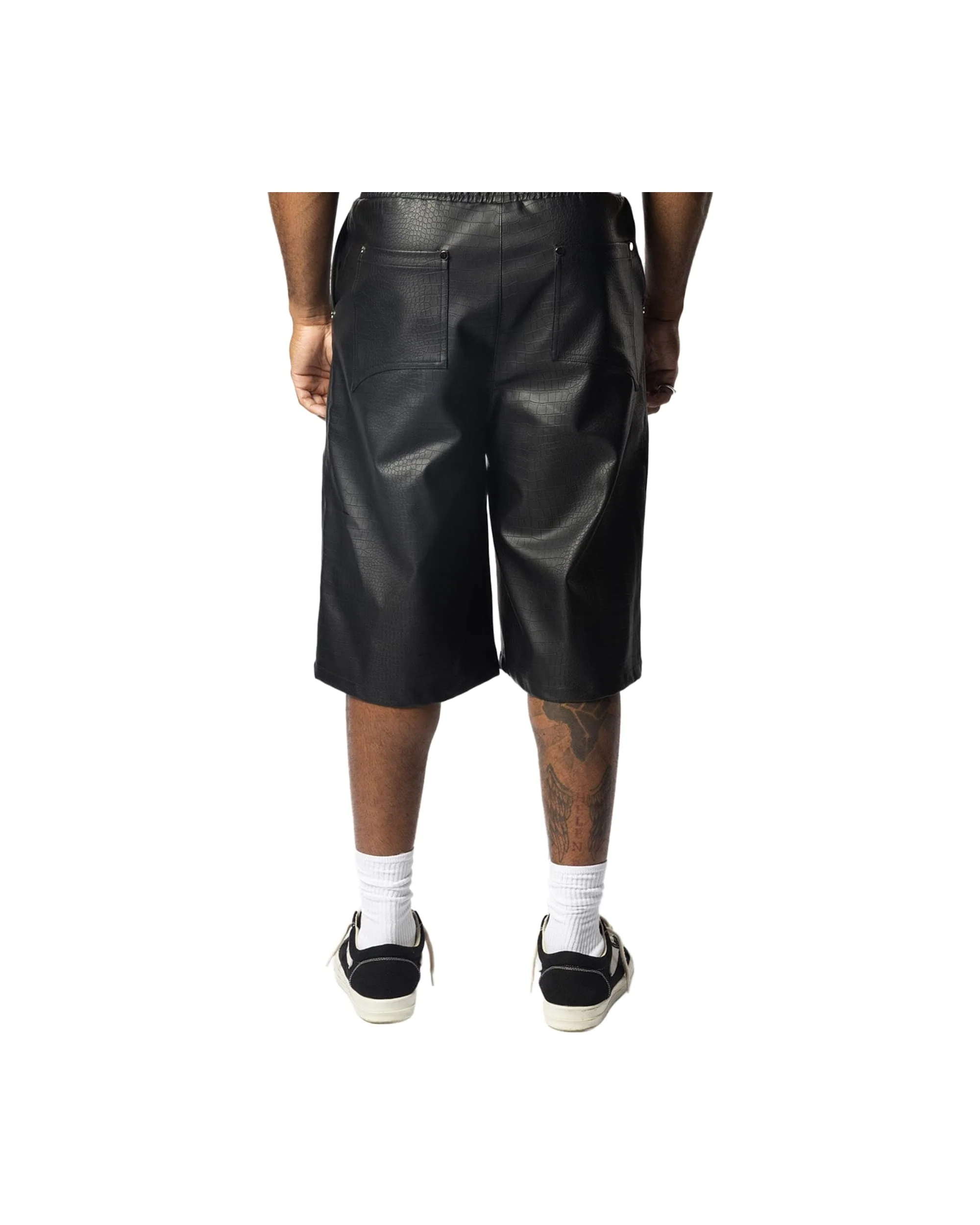 "NIGHT CRAWLER " BAGGY LEATHER SHORTS - Image 6