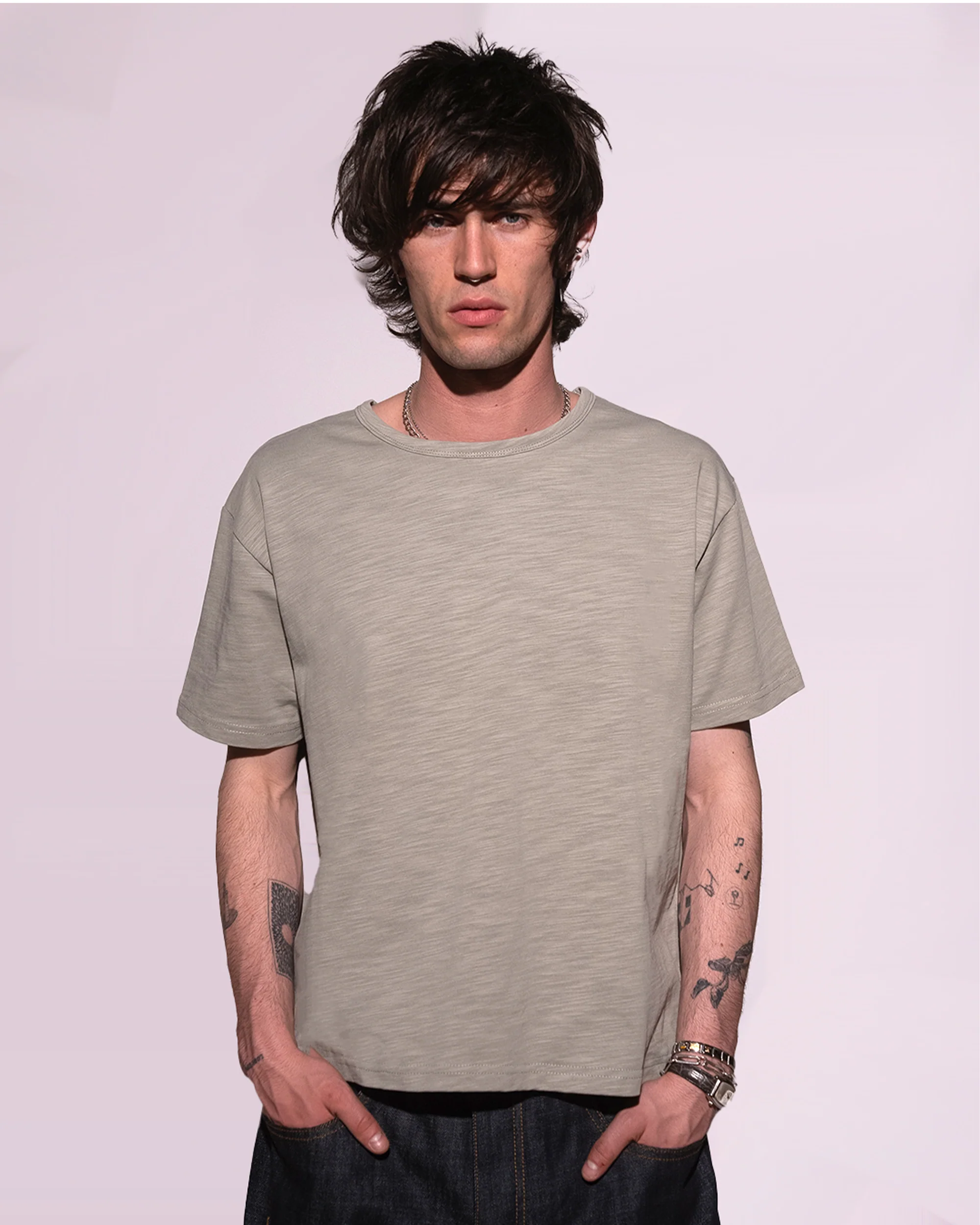 OLIVE SLUB TSHIRT - Image 2