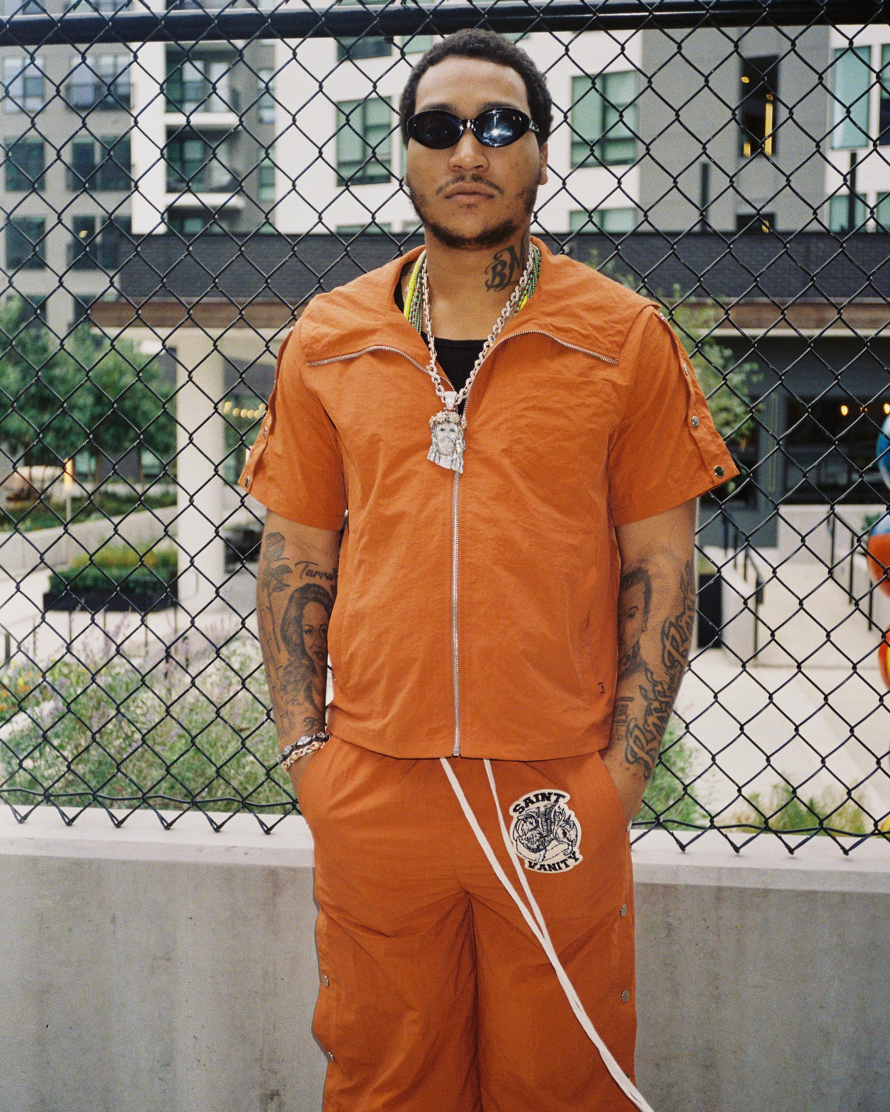 ORANGE NYLON TOP - Image 3