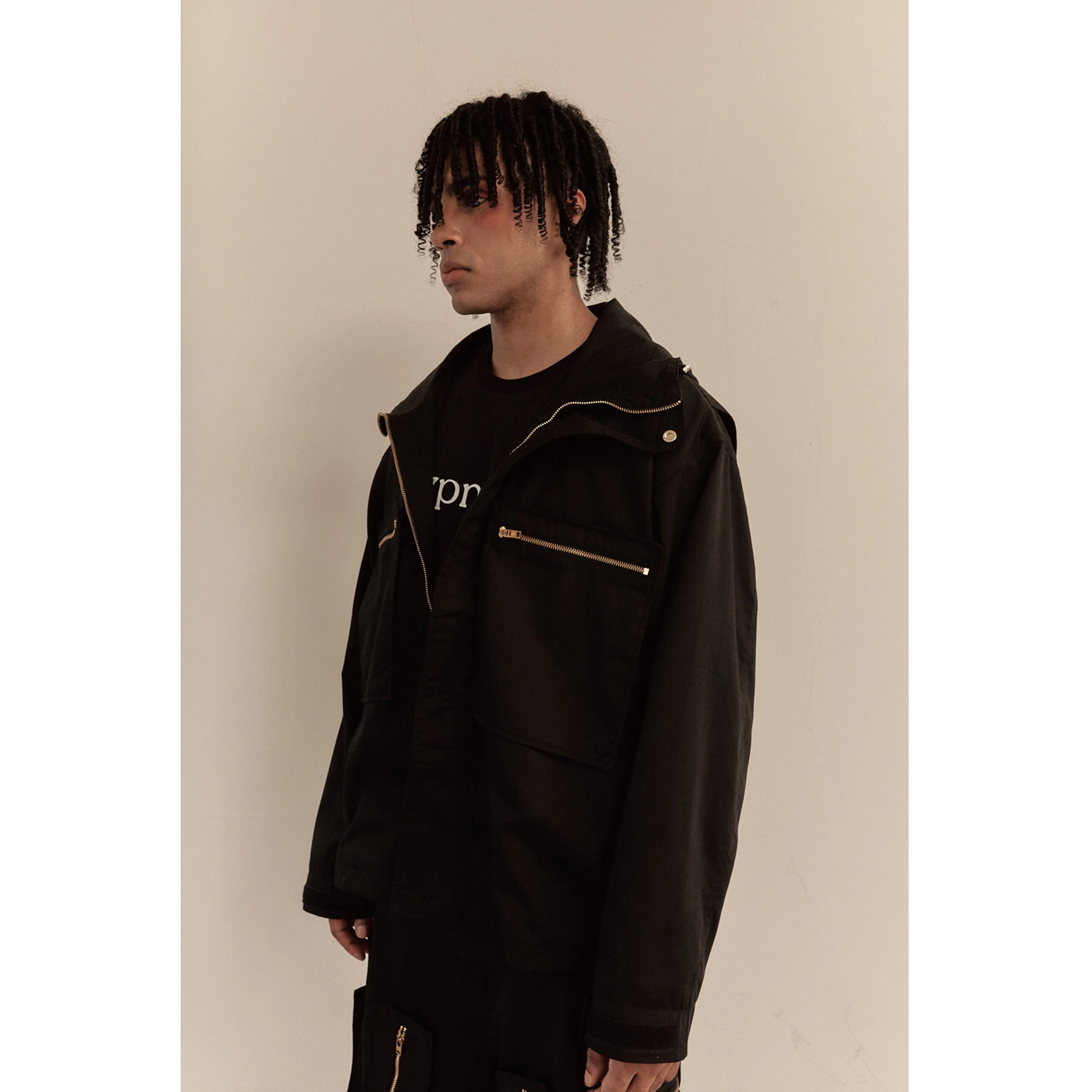 OVERSIZED HOOD JACKET / BLACK - Image 55