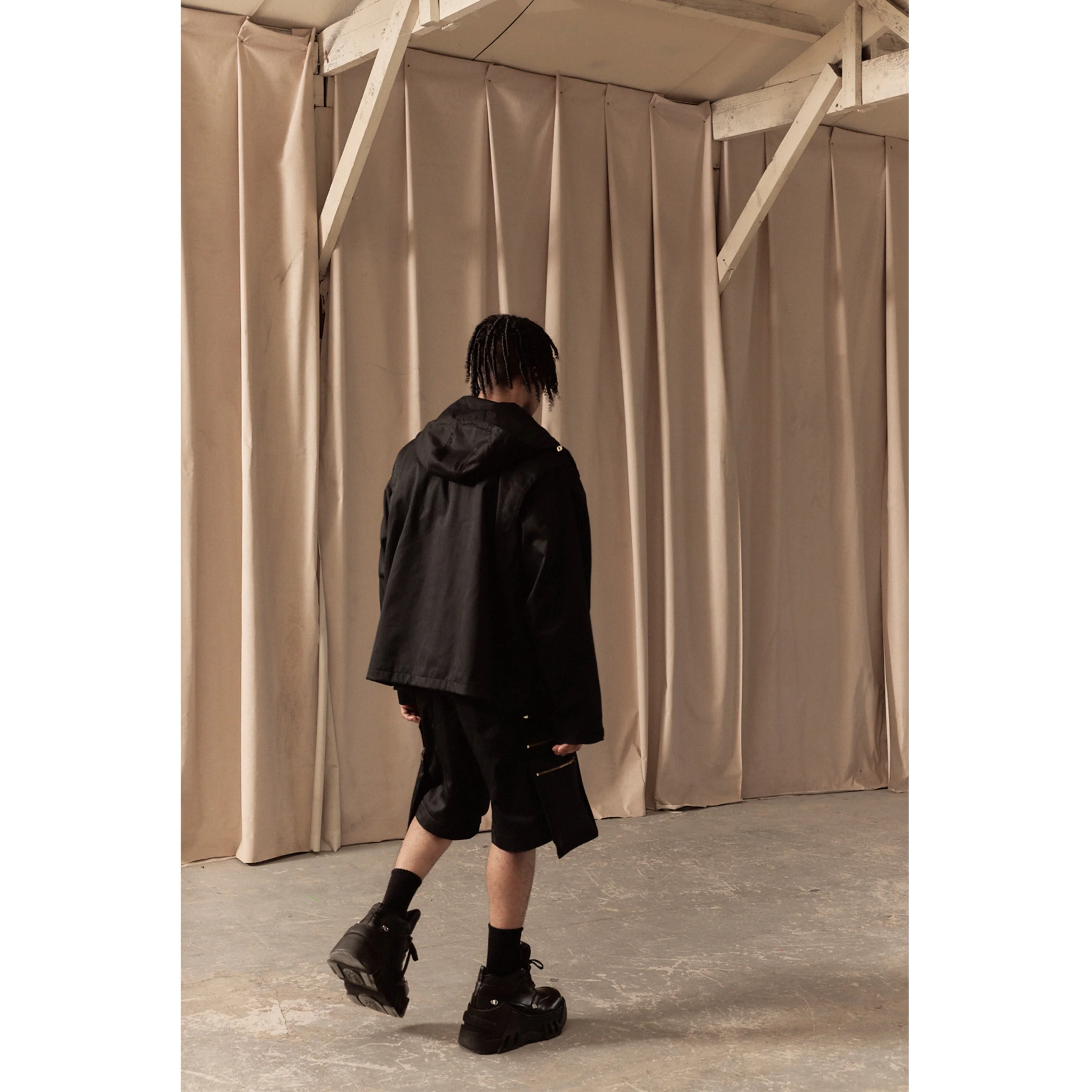 OVERSIZED HOOD JACKET / BLACK - Image 59