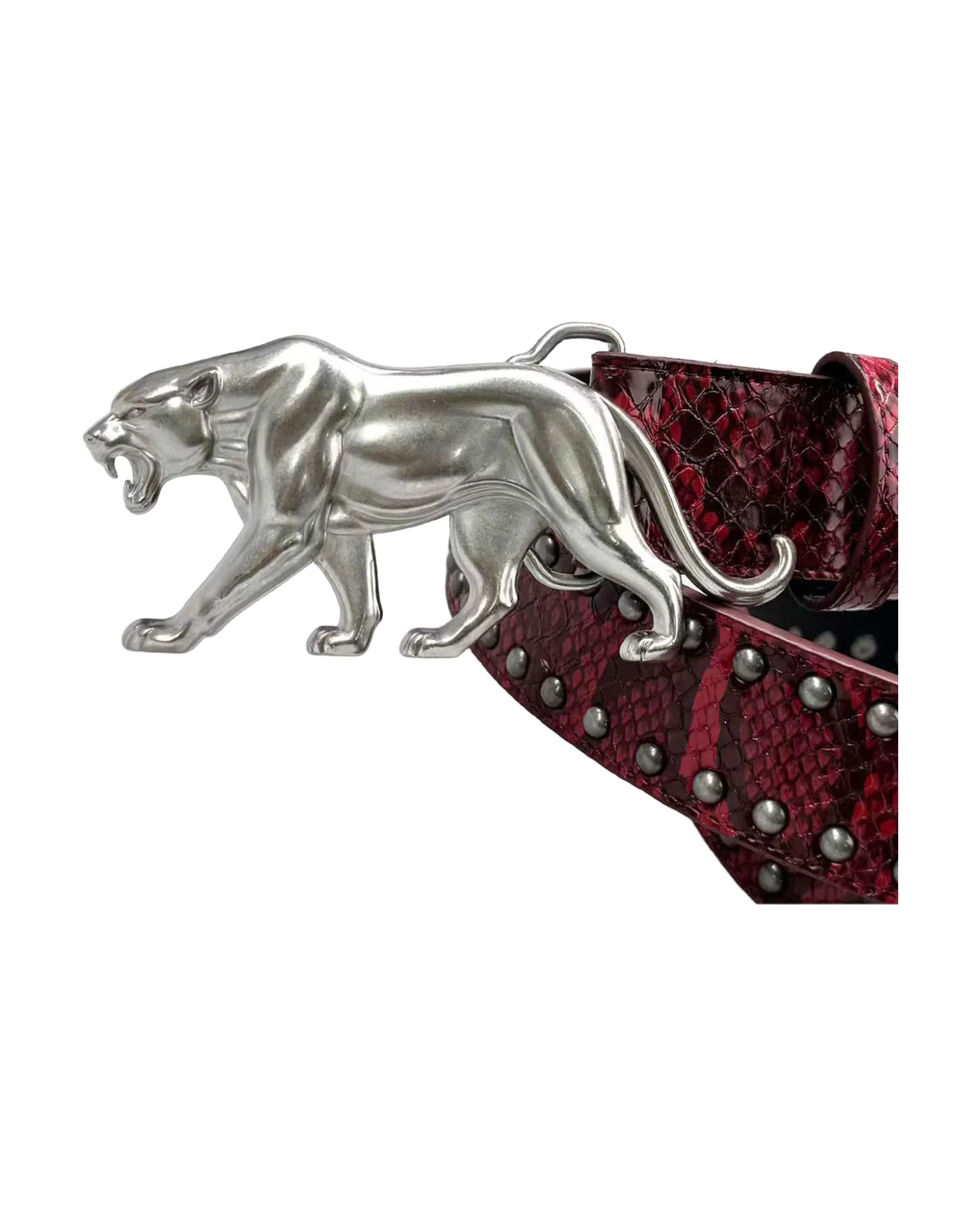 "PANTHER" BELT - BLOOD RED SNAKESKIN - Image 4