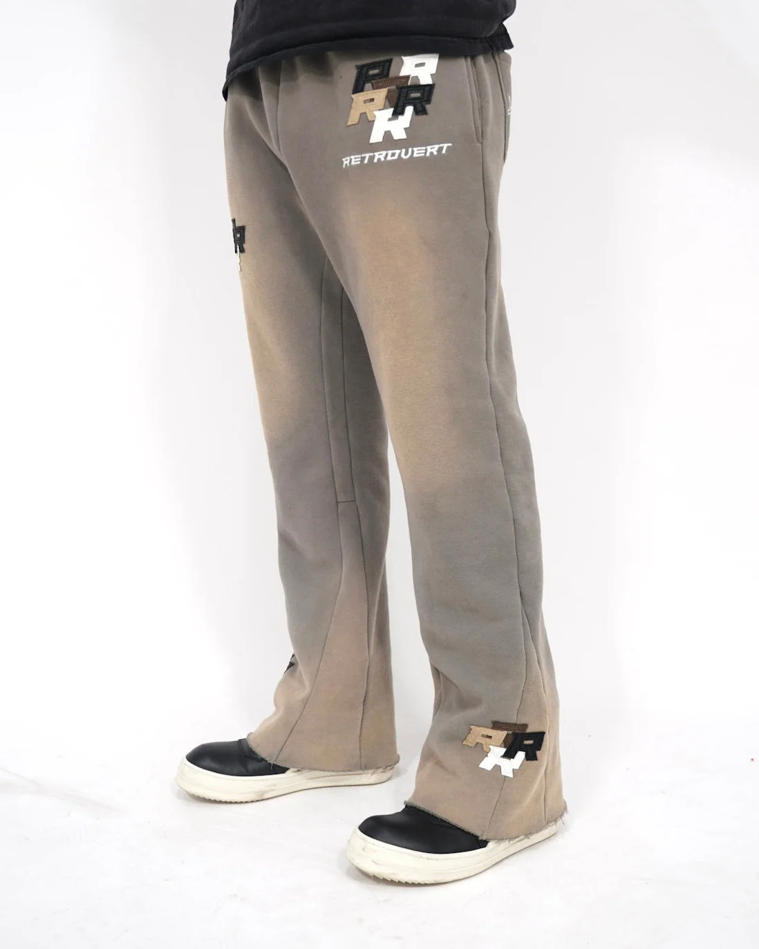 Patch Flare Sweatpants - Stone - Image 6
