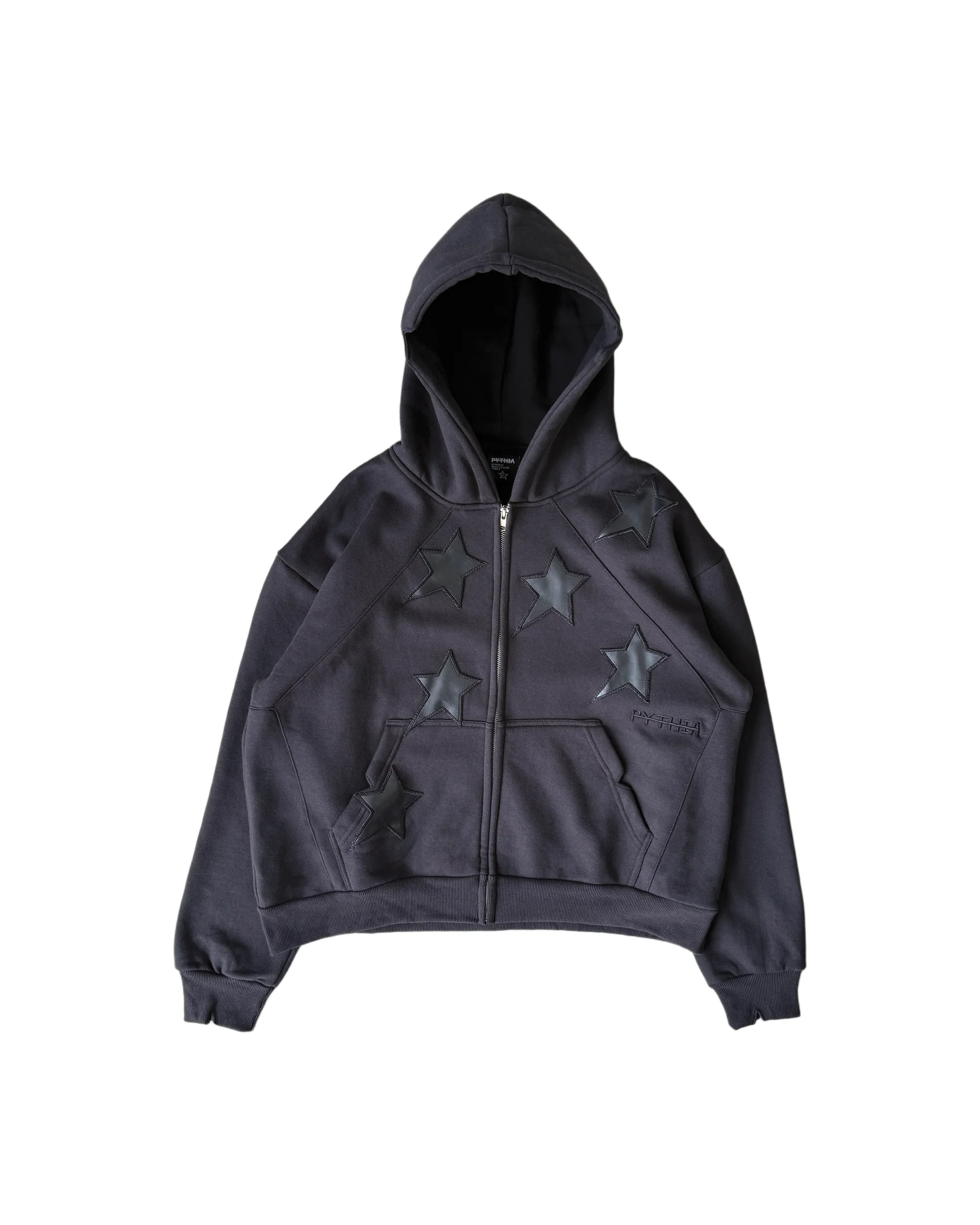 PERIPHERAL STAR ZIP-UP HOODIE - BLACK - Image 2