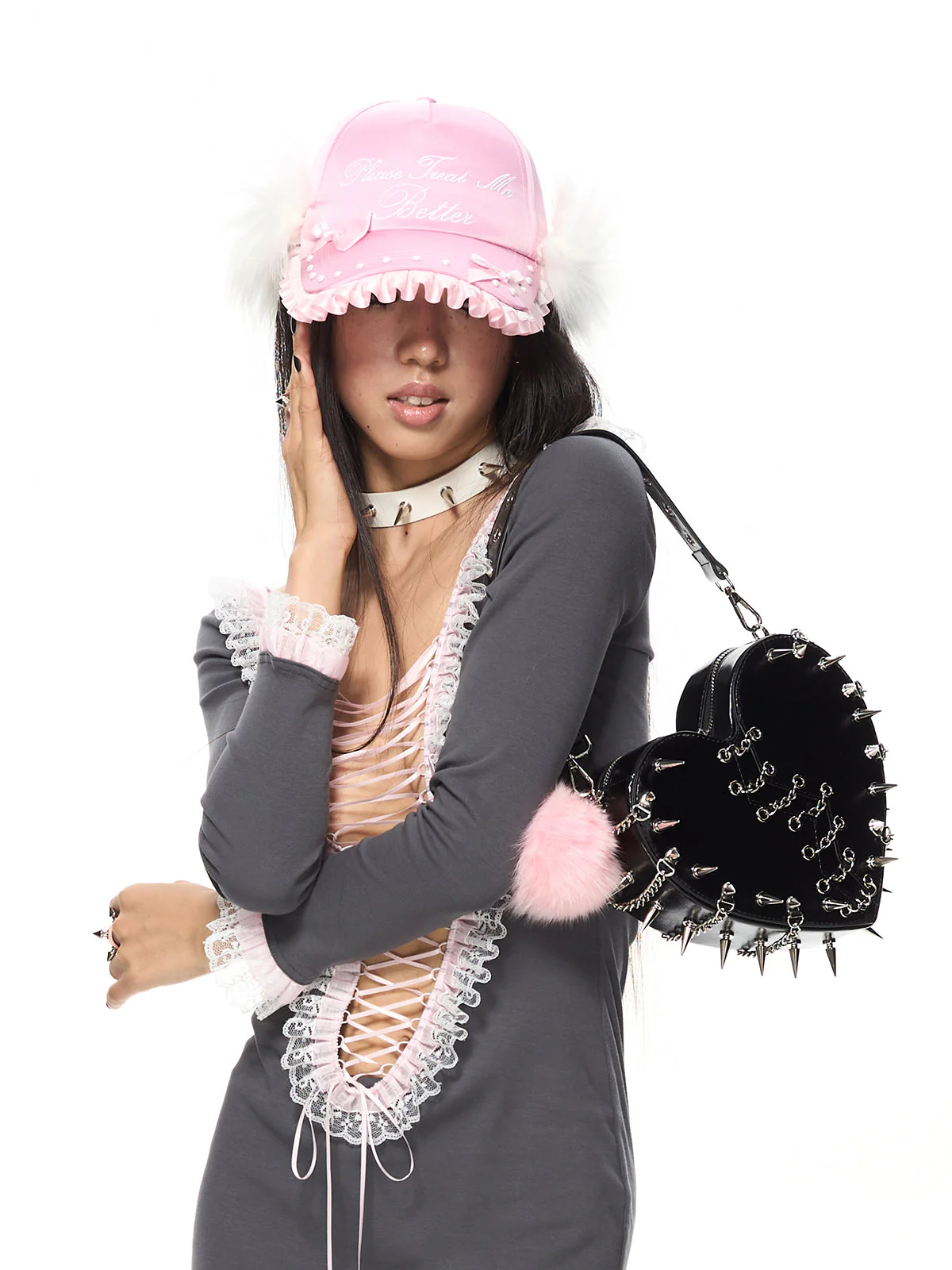 Please Treat Me Better Embroidered Frill Cap - Image 11