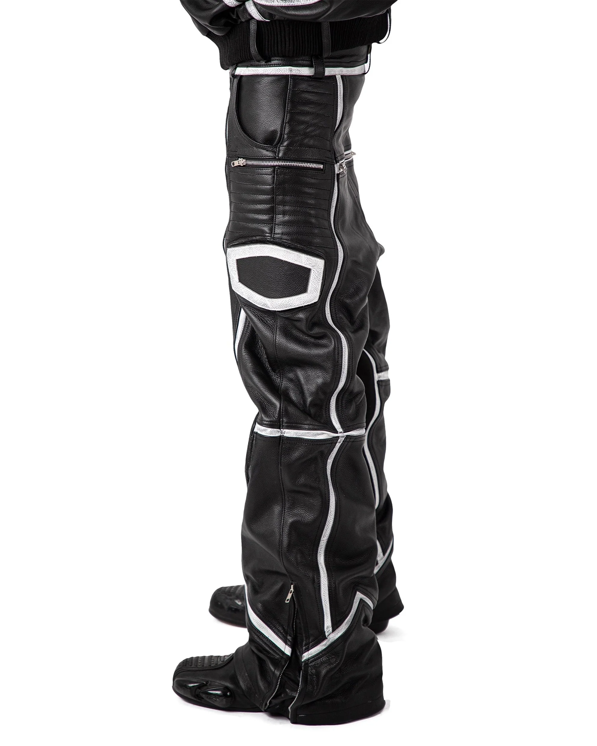 "PRYZM" MOTO PANTS - BLACK/WHITE - Image 5