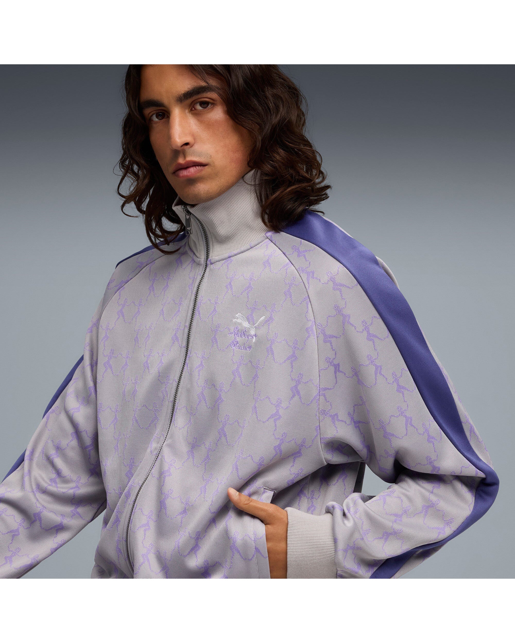 PUMA X KIDSUPER T7 TRACK JKT GRAY ECHO/AOP - Image 2