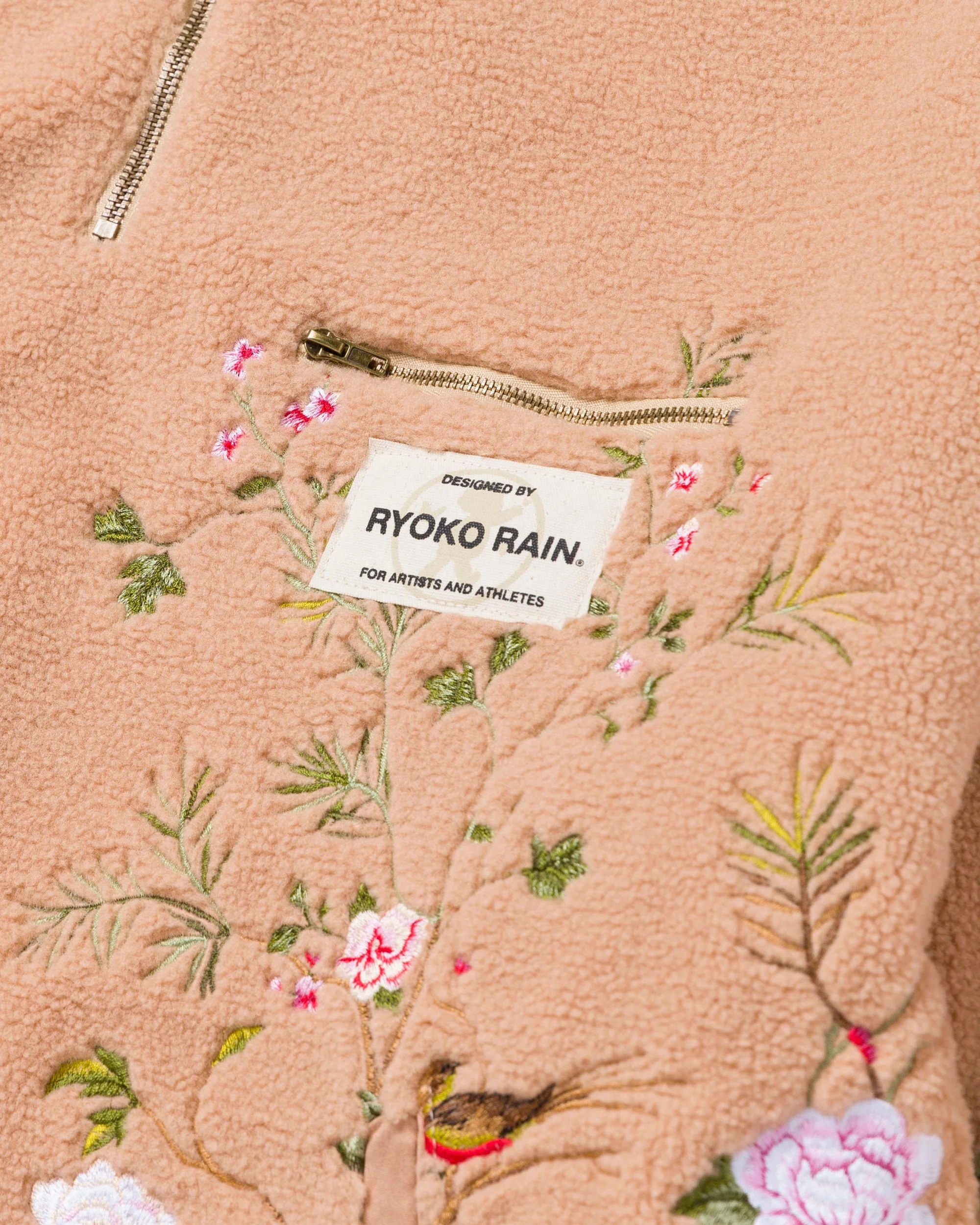 QUARTER ZIP SHERPA PULLOVER - TAN - Image 5