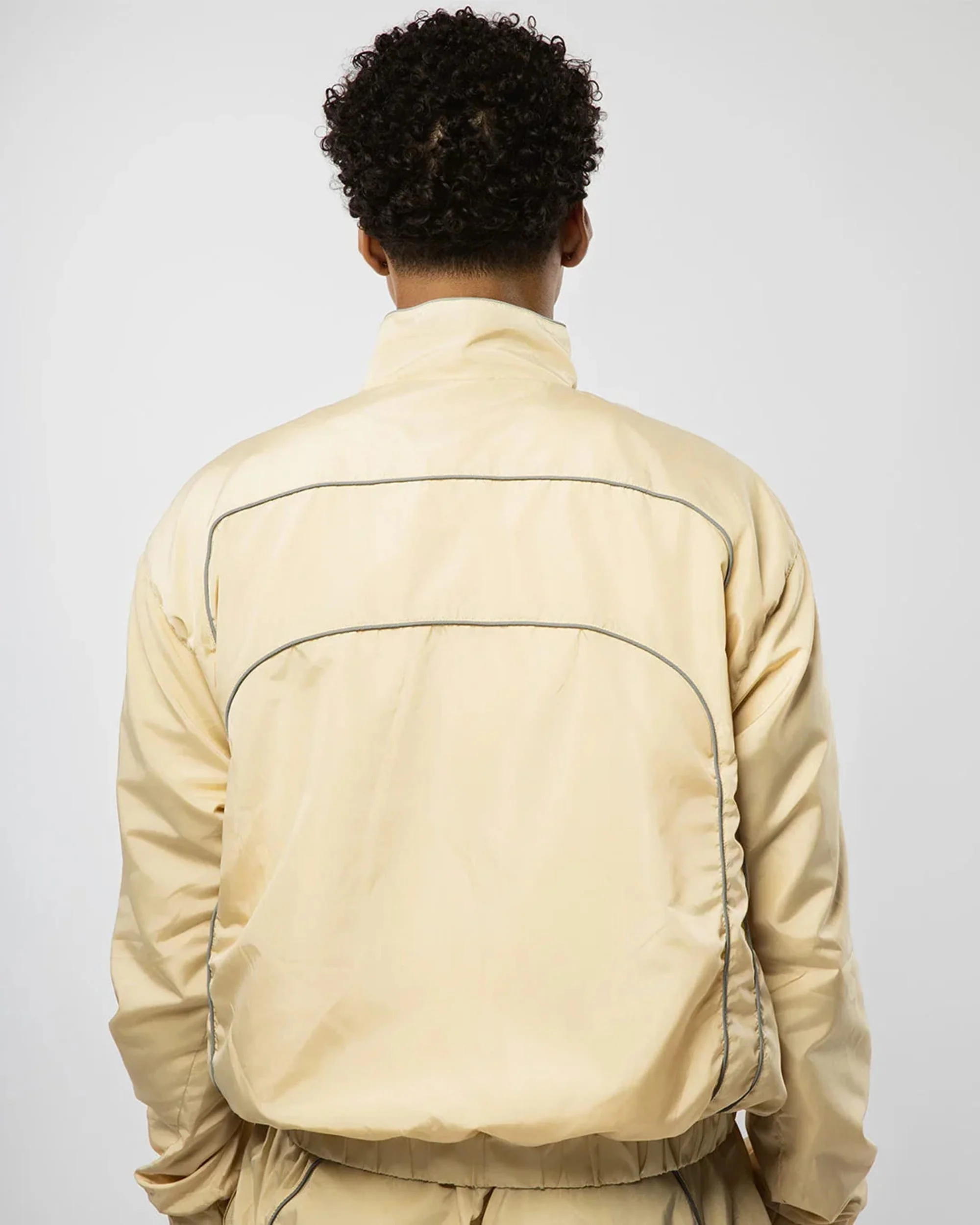 “RADIANT AURA” NYLON TRACK JACKET (SAND) - Image 3