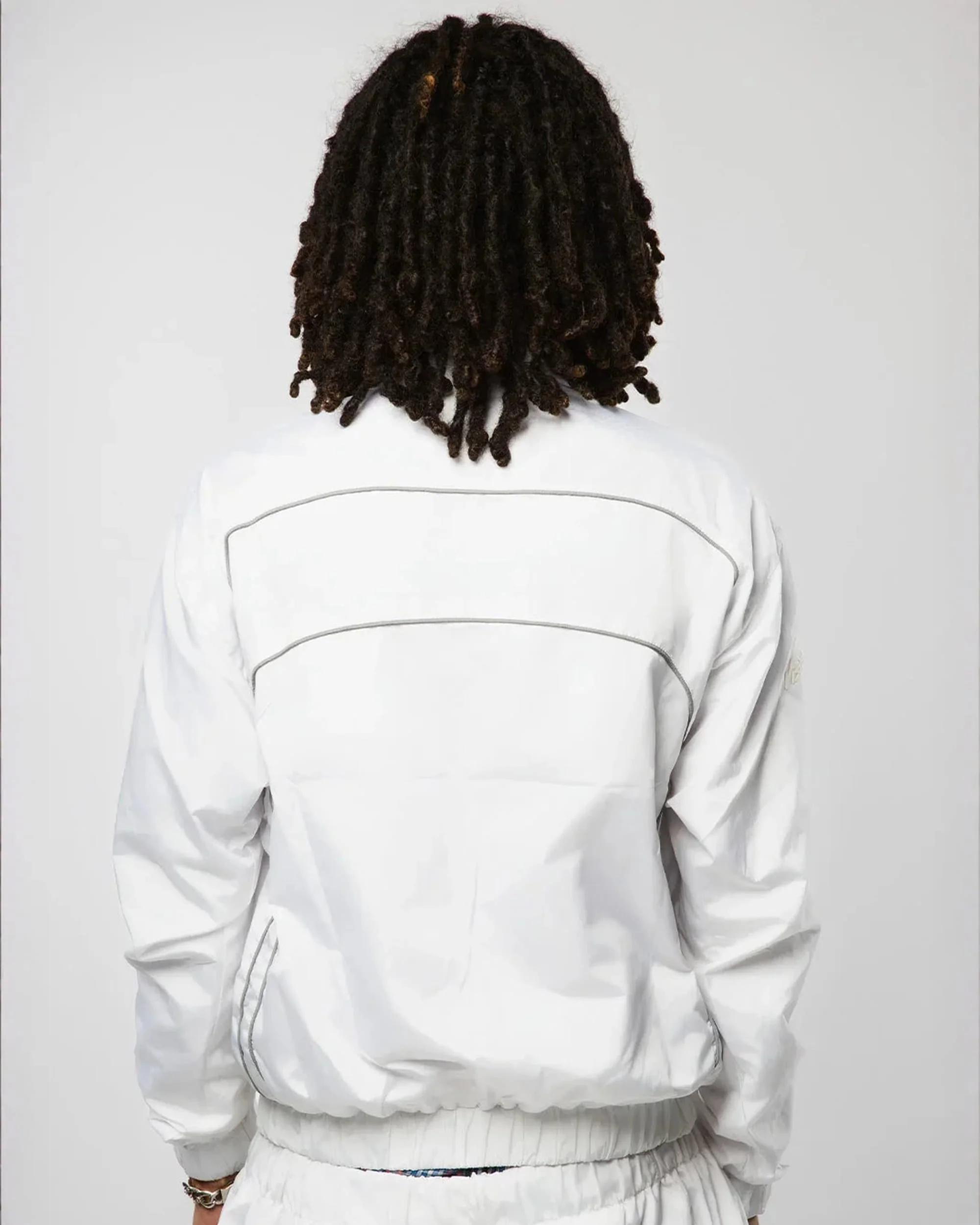 “RADIANT AURA” NYLON TRACK JACKET (WHITE ) - Image 5