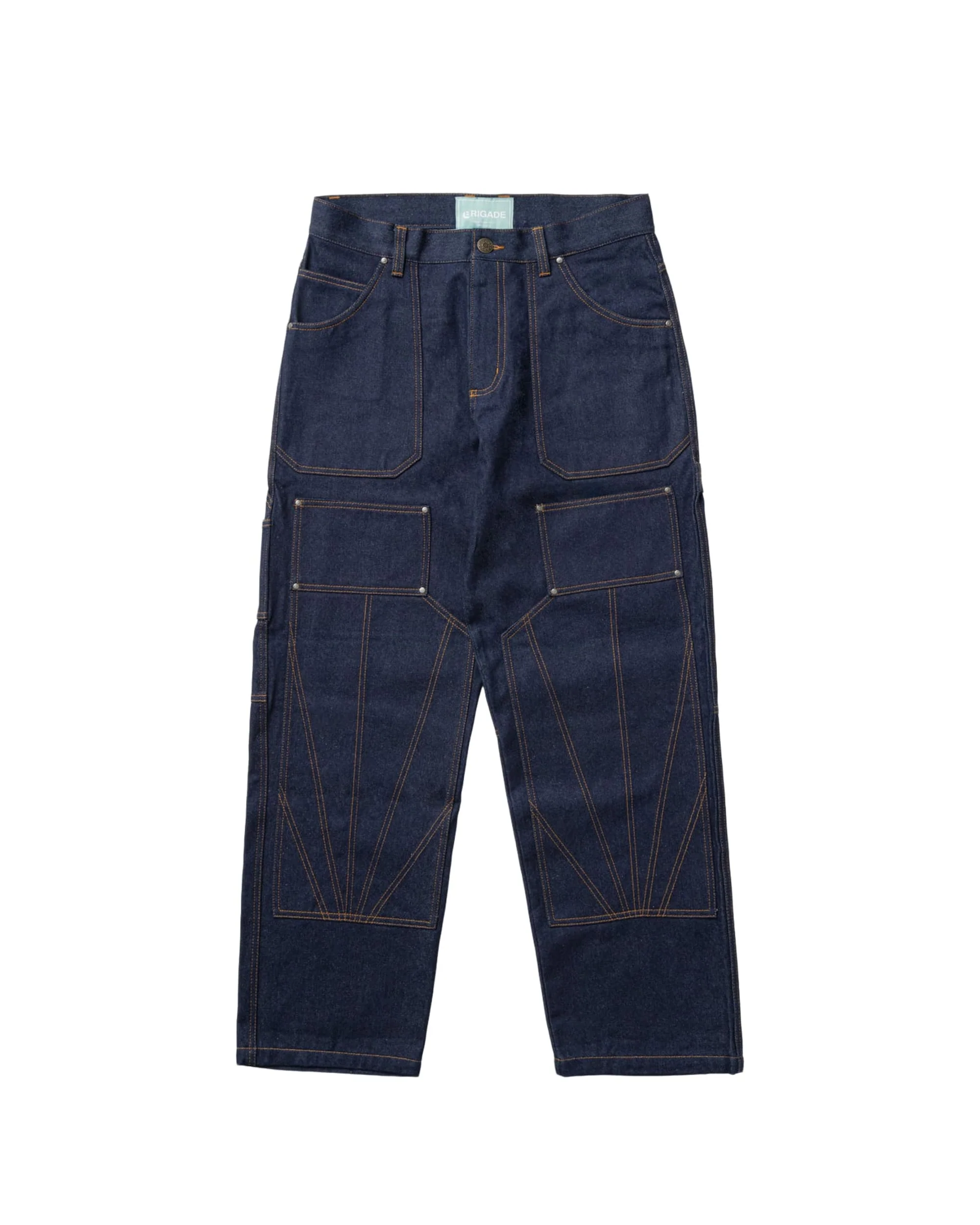 Raw Denim Double Knee Carpenter Pants