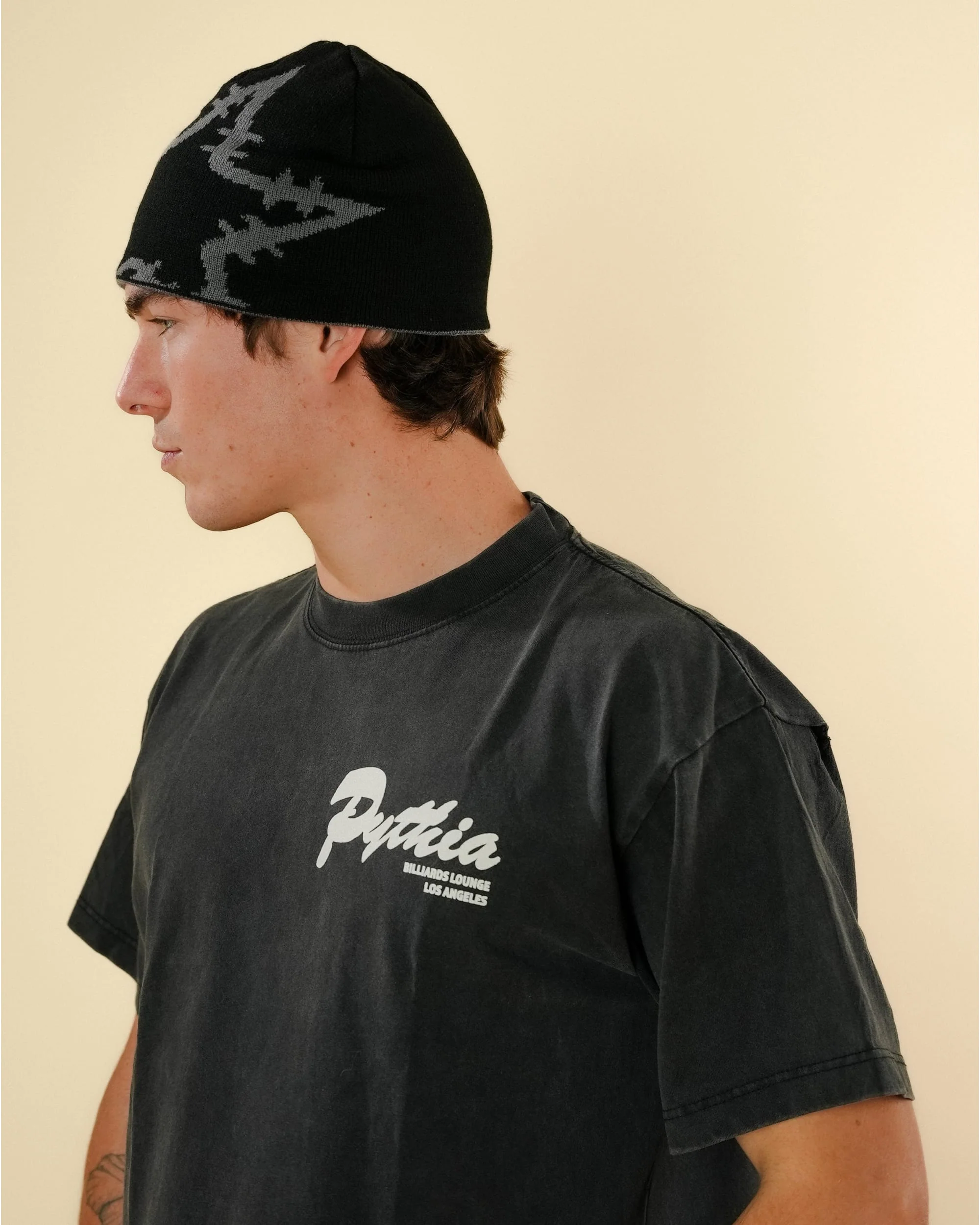 REVERSIBLE BEANIE - GREY/BLACK - Image 3