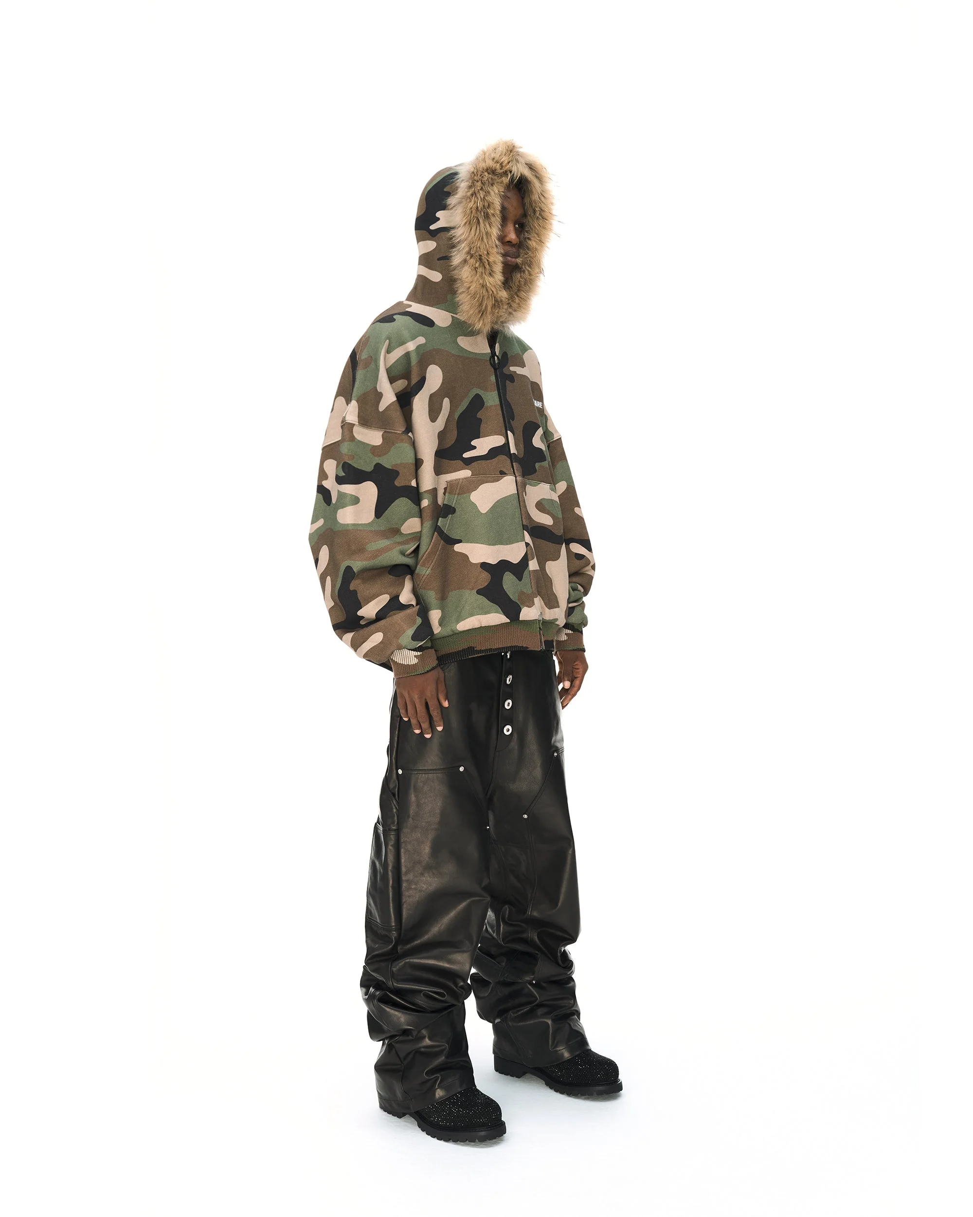 REVERSIBLE FUR ZIPPED HOODIE - Image 39