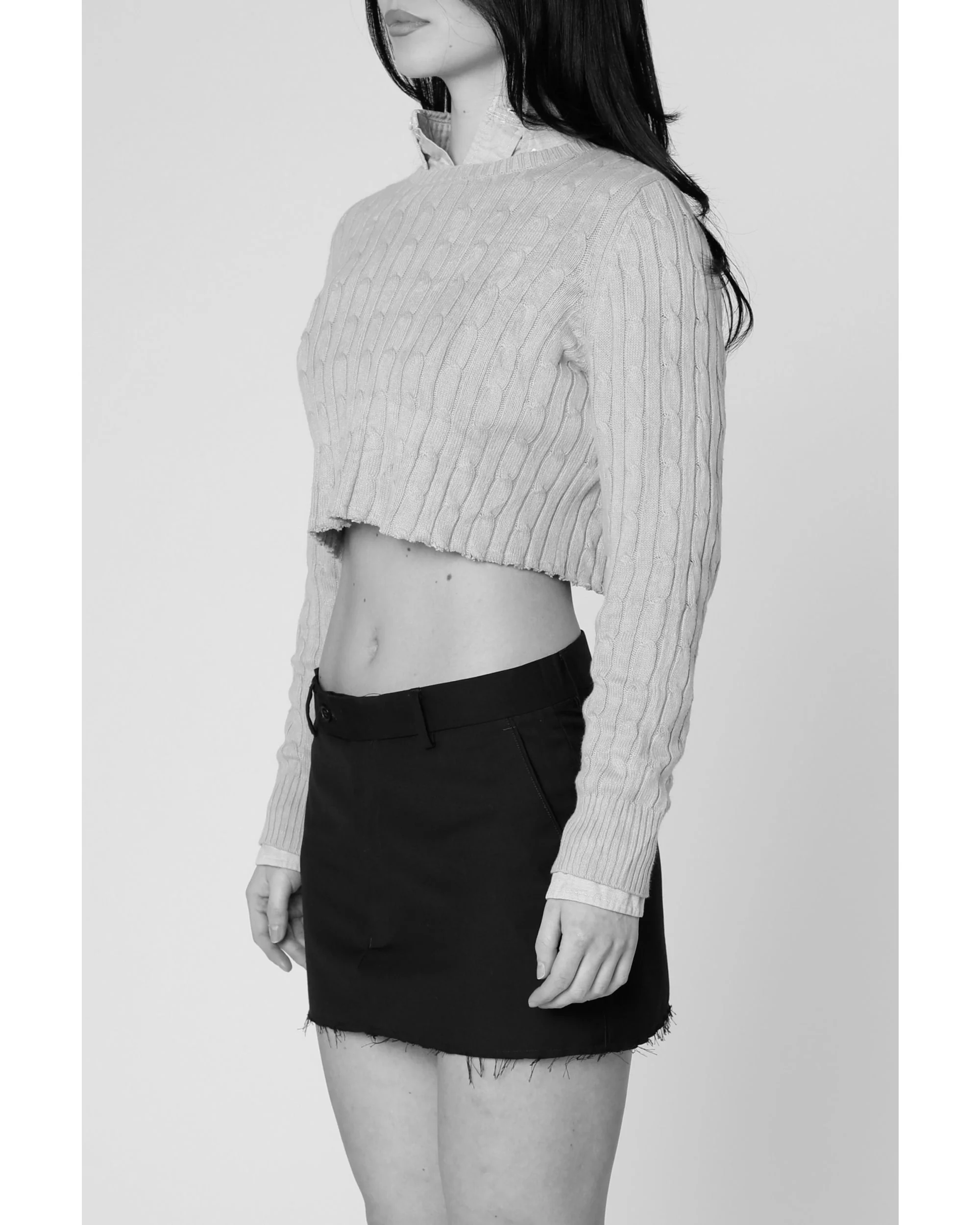 Rework Crop Knit Sweater - M - Image 2
