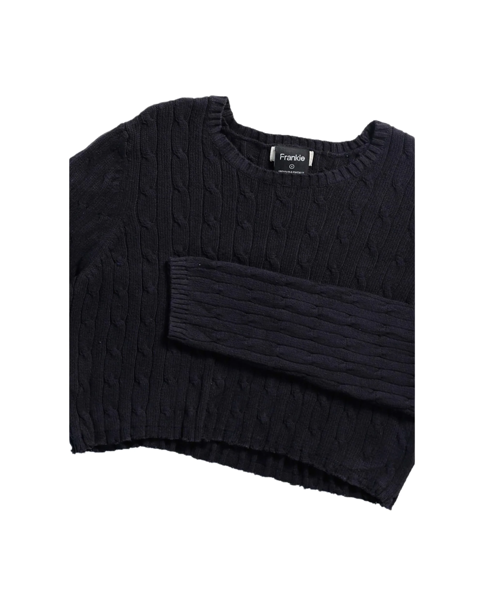 Rework Crop Knit Sweater - S - Image 4