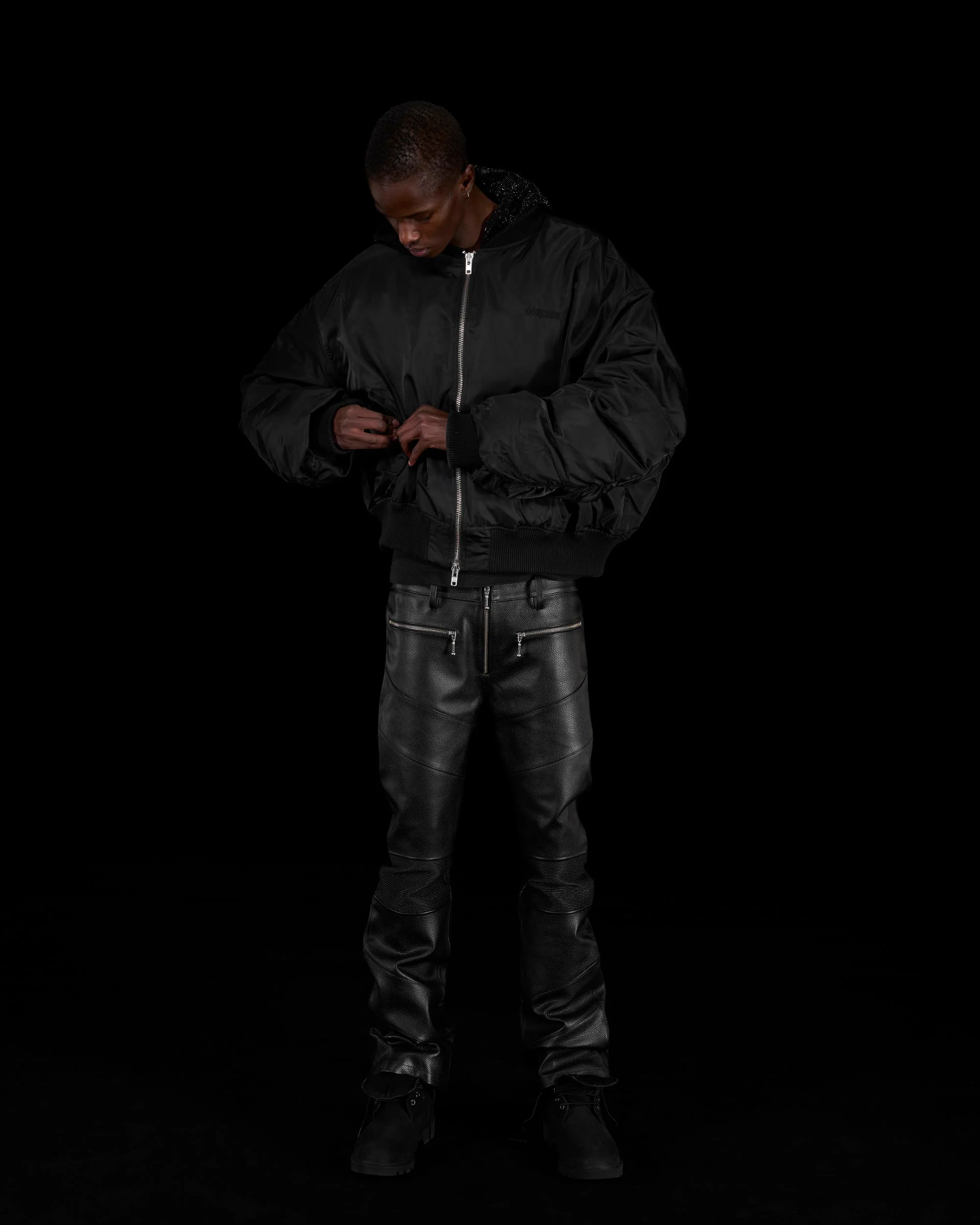 RHINESTONE HOODED BOMBER JACKET - Image 18