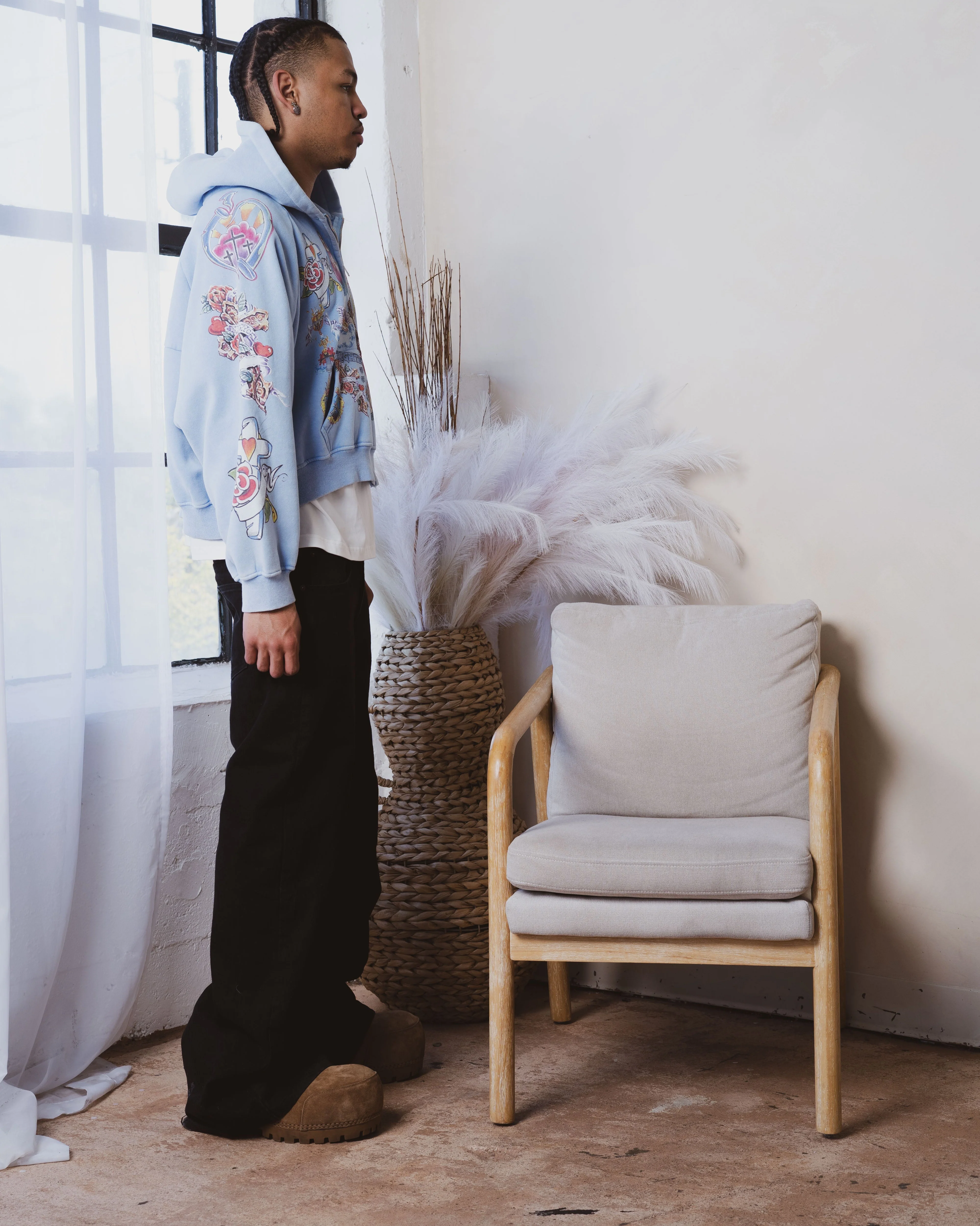 Risen King Cropped Zip (Blue) - Image 6