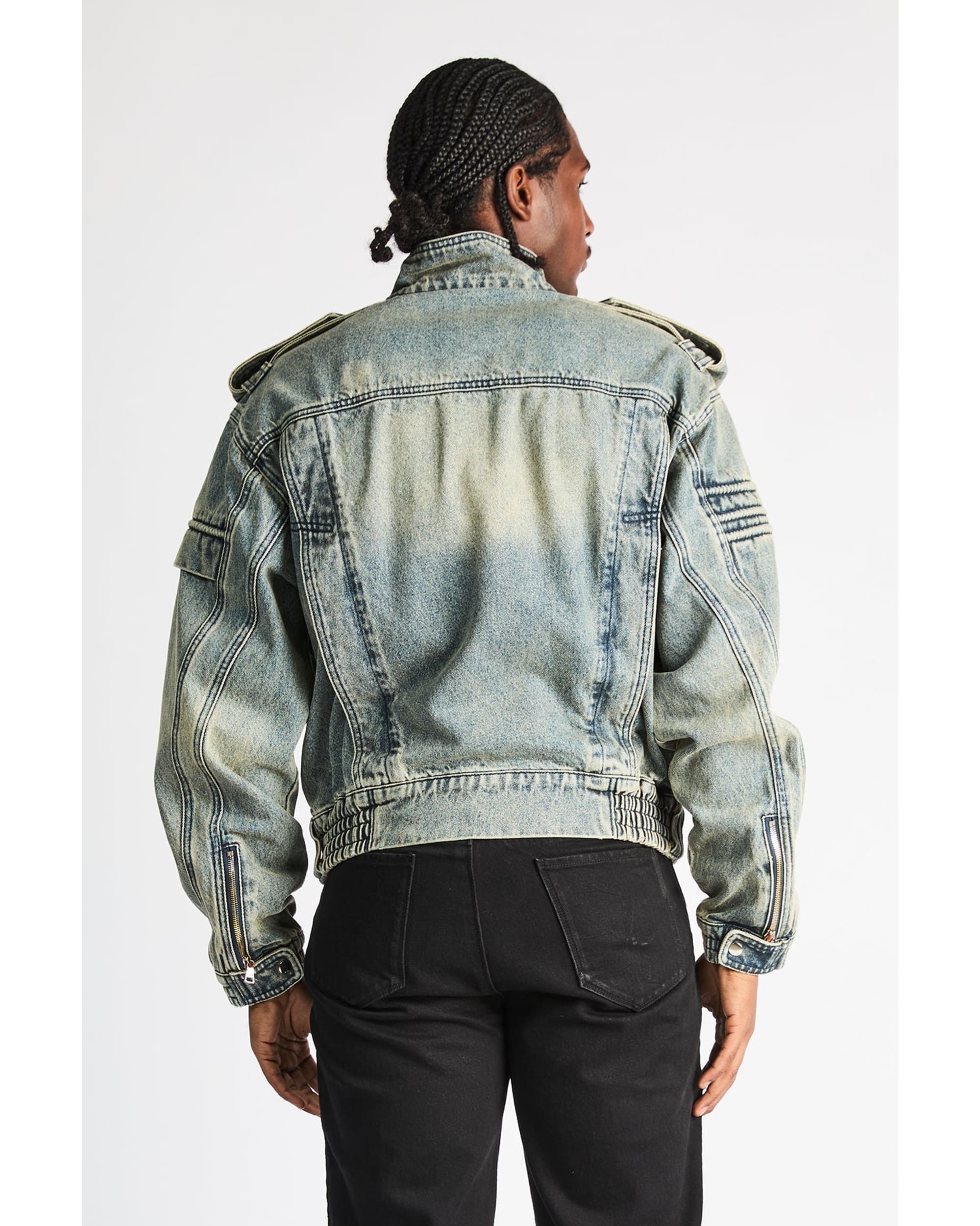 RUI CROPPED DENIM JACKET | DAWN WAVE - Image 5