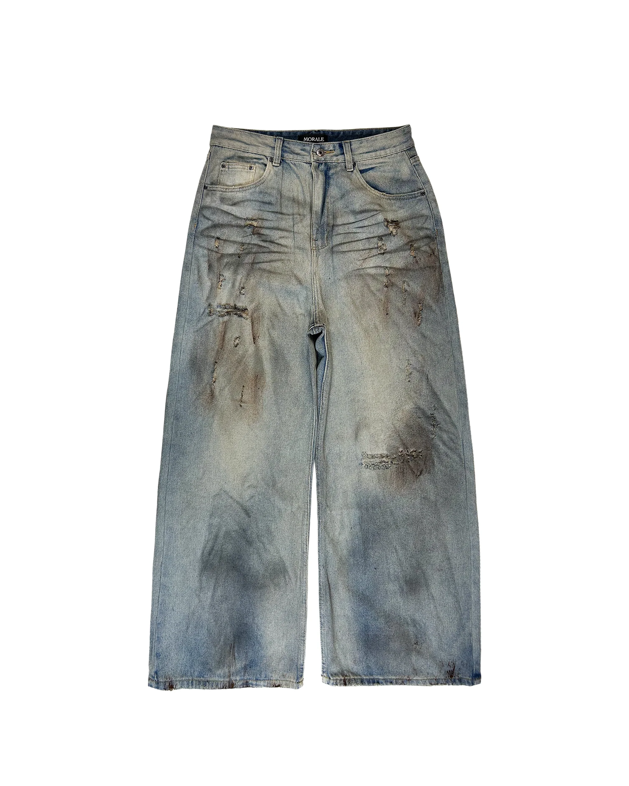 RUSTIC BLUE FADED BAGGY JEANS