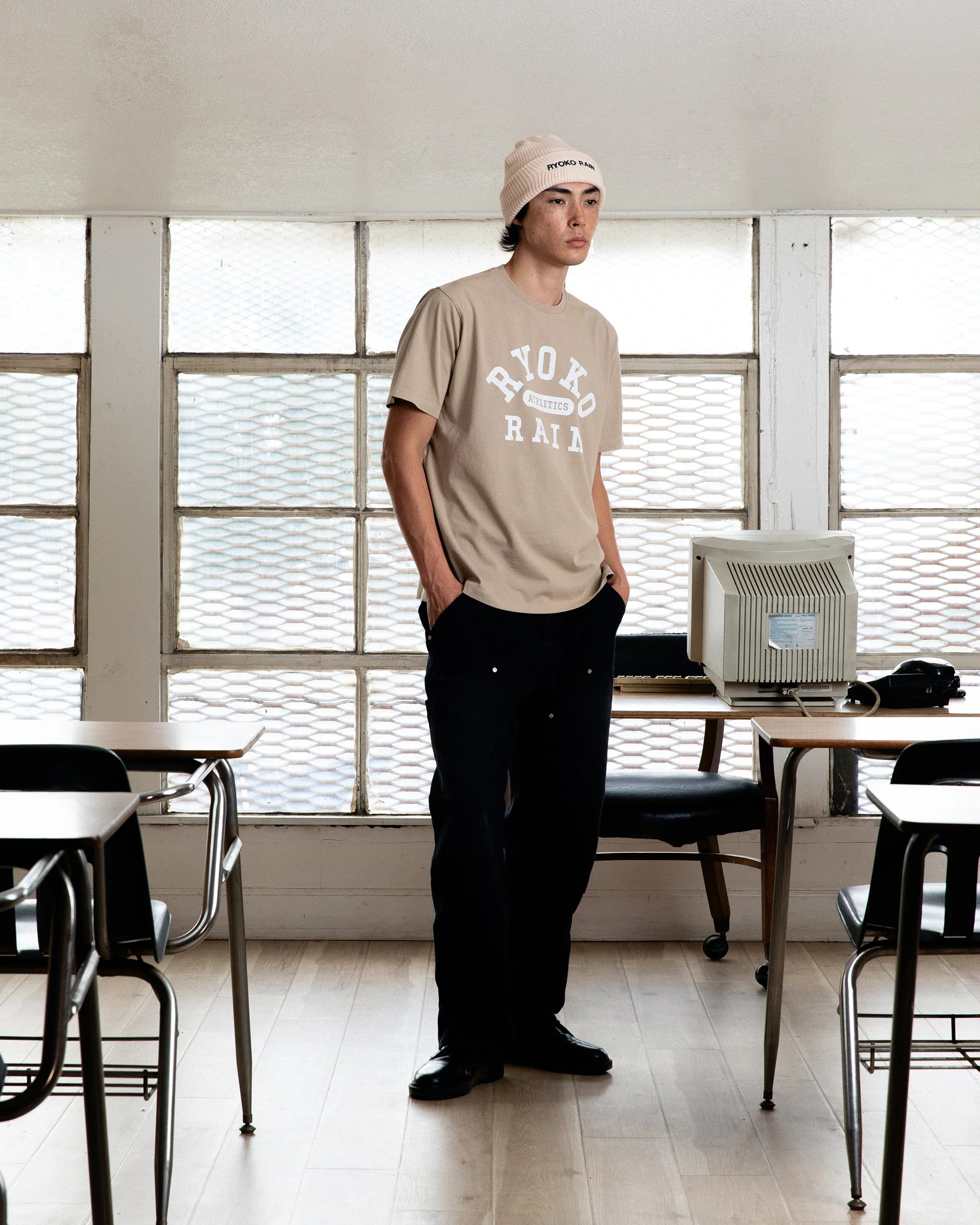 RYOKO RAIN ATHLETICS TEE - FOSSIL TAN - Image 2