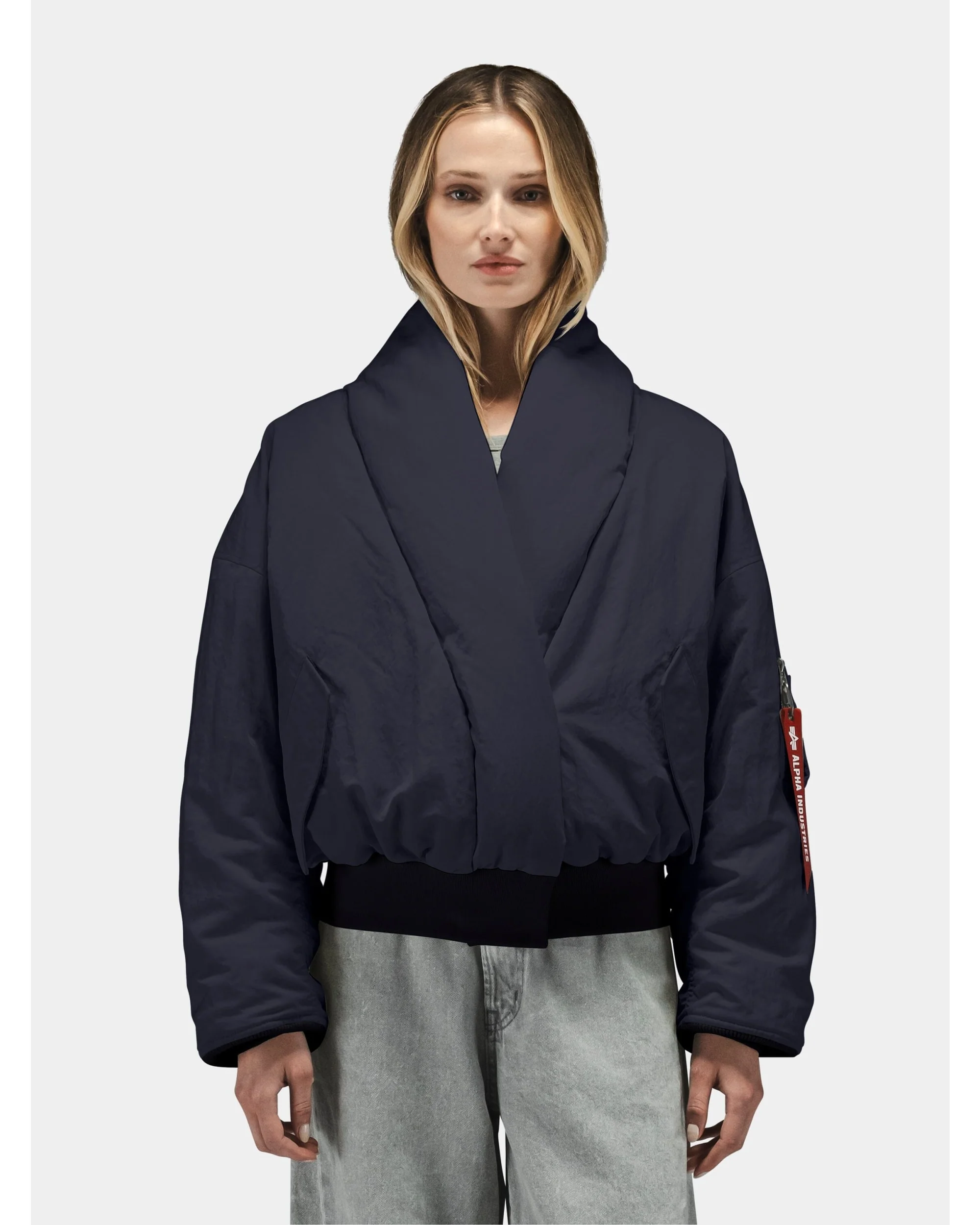 SHAWL COLLAR BOMBER JACKET WOMENS - Image 3