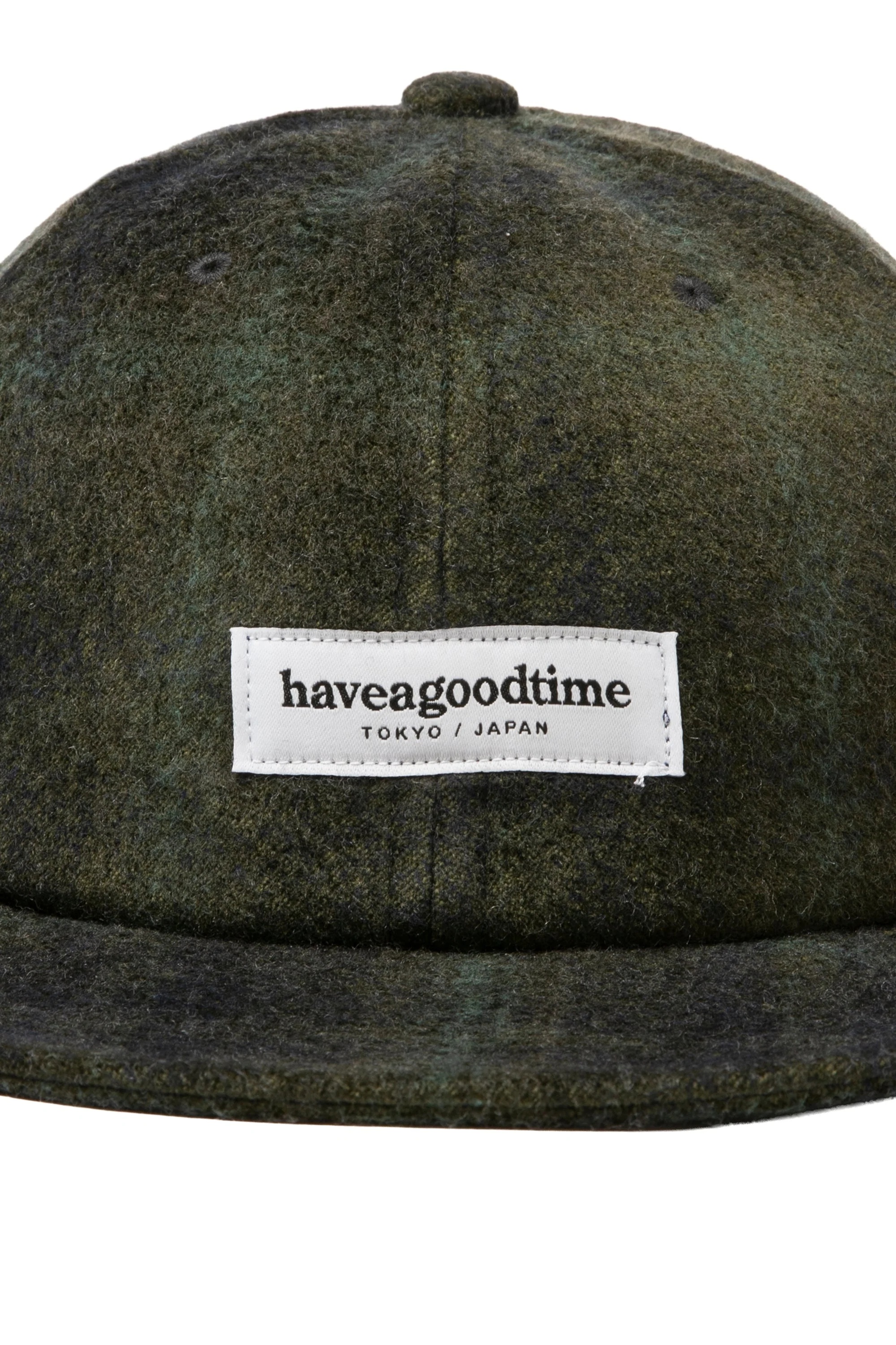 SIDE LOGO NEEDLE PUNCH CHECK CAP GREEN - Image 7