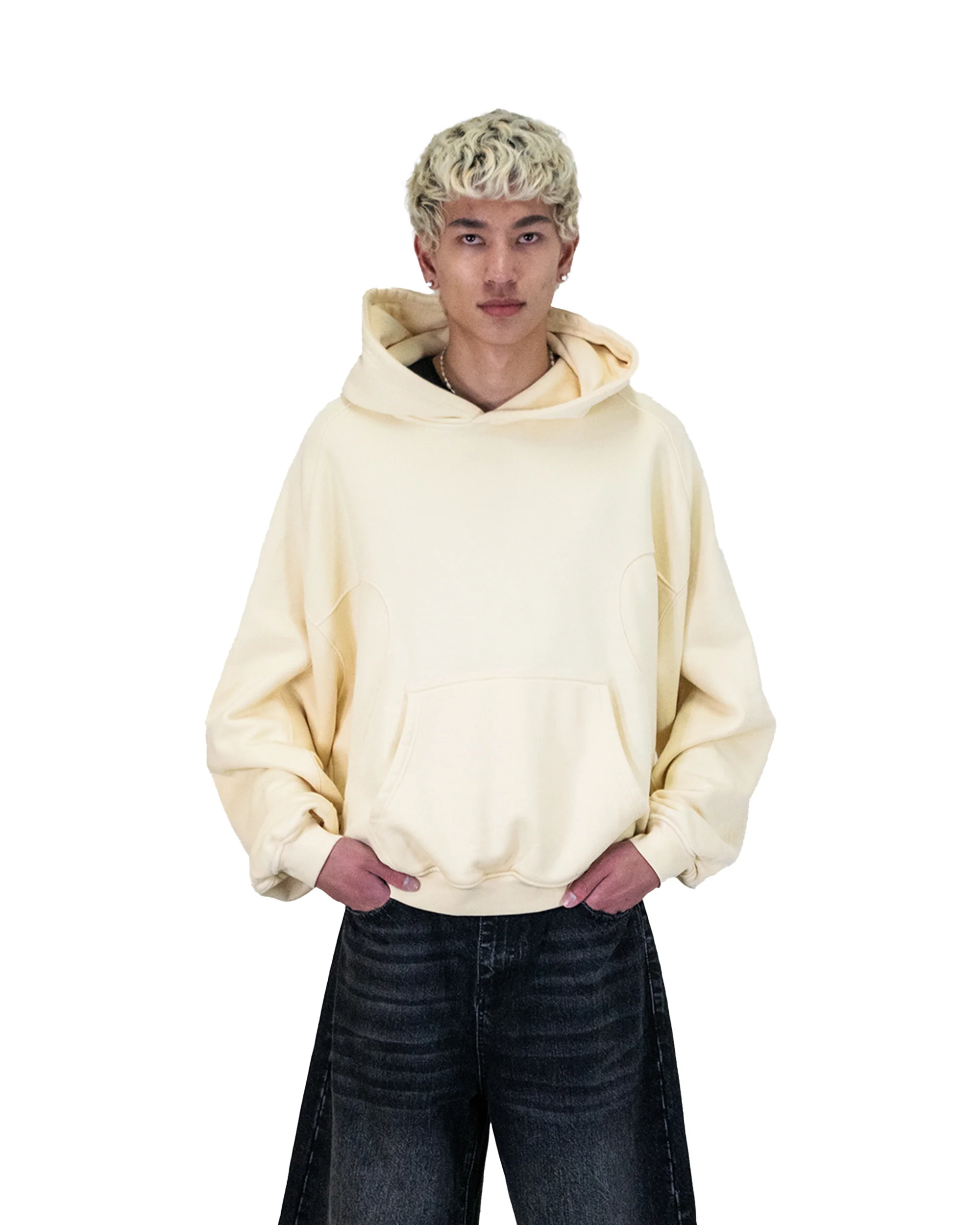 soft cream beige hoodie - Image 2
