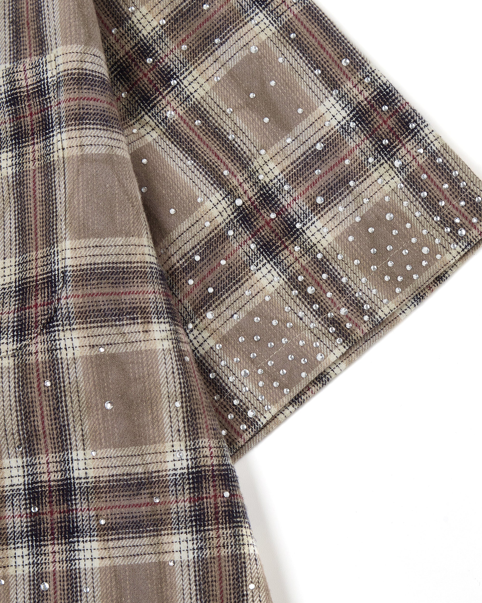 Solomon Rhinestone Flannel (Brown) - Image 4
