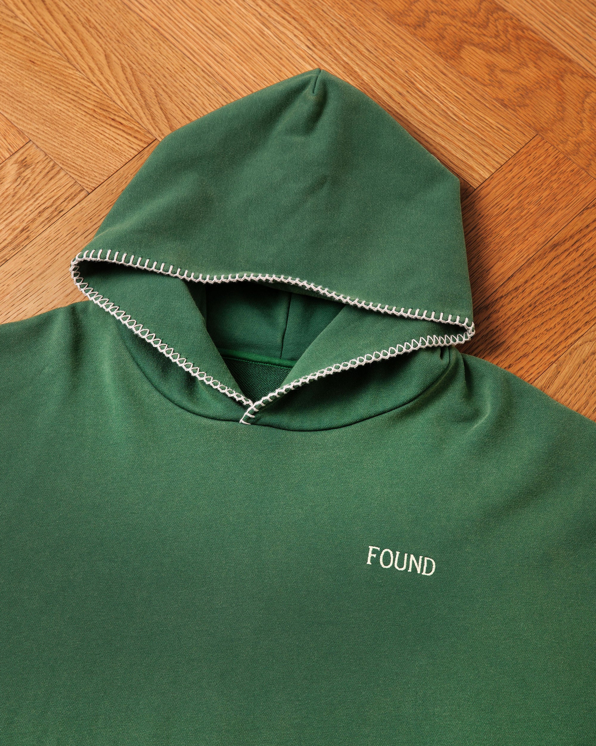 Stitched Border Distressed  Logo Hoodie - Image 10